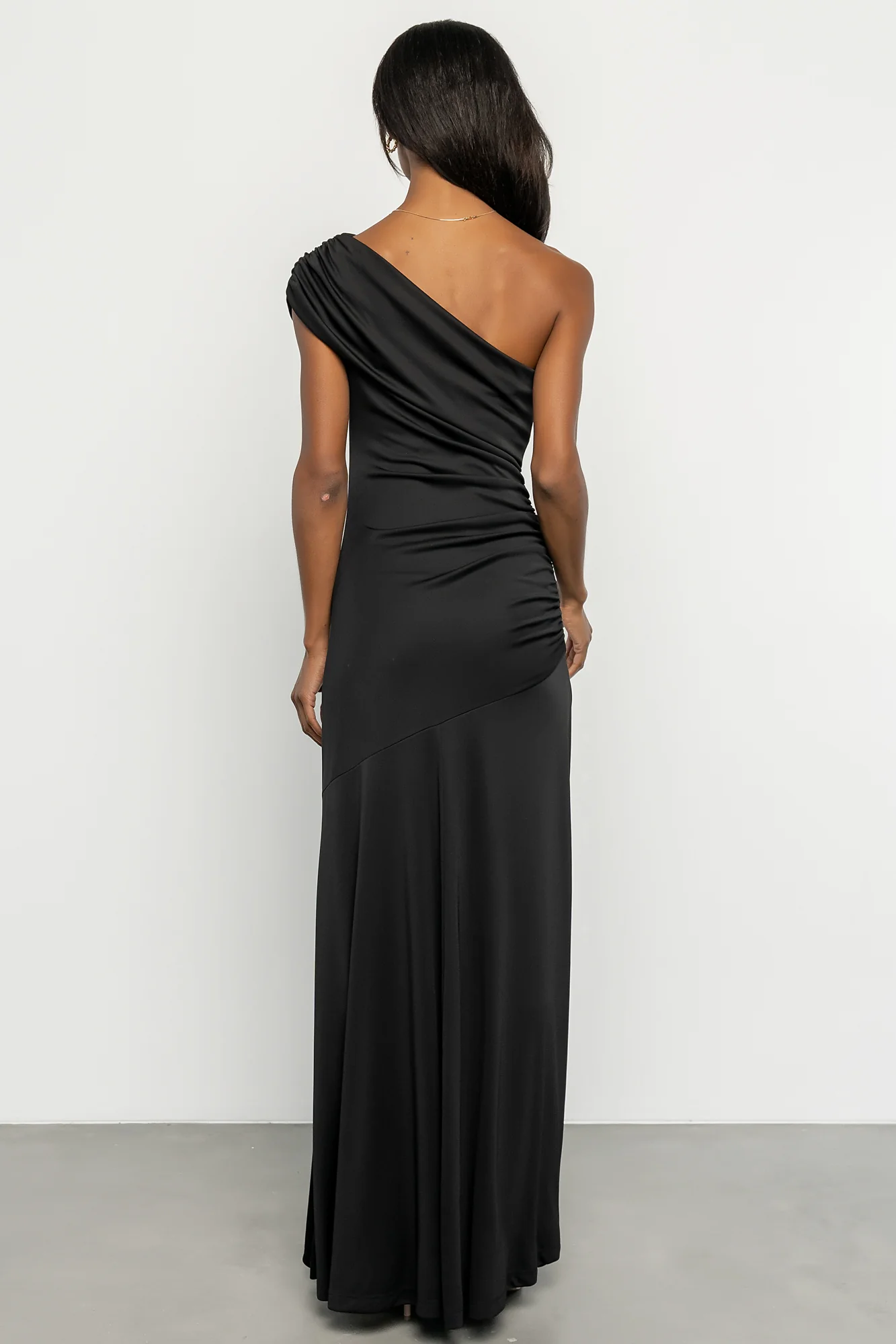 Leon One Shoulder Gown | Black