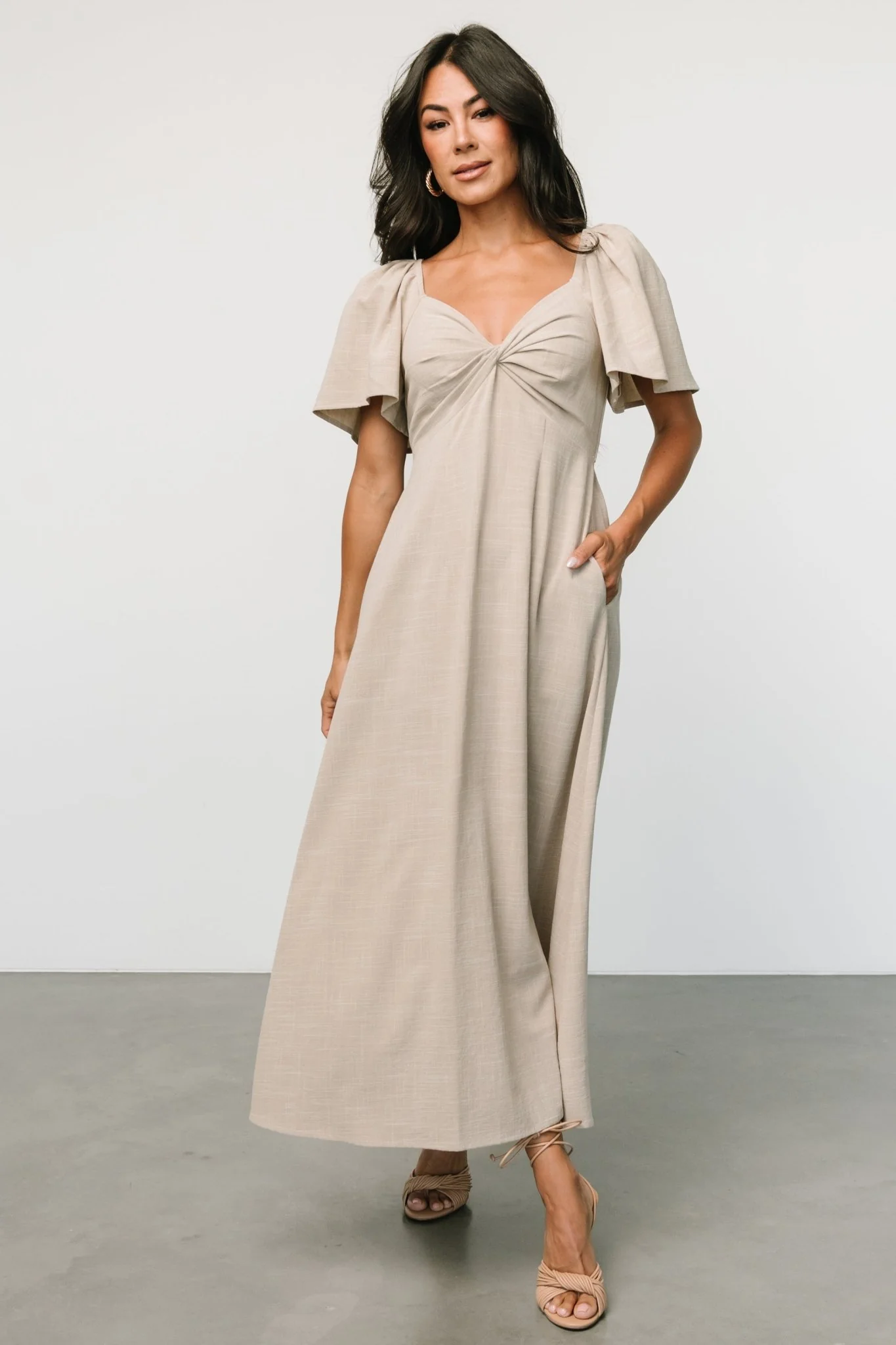 Indie Back Tie Dress | Oatmeal