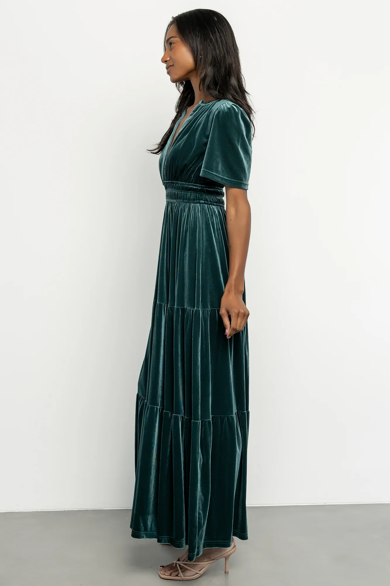Artemis Velvet Maxi Dress | Deep Lagoon