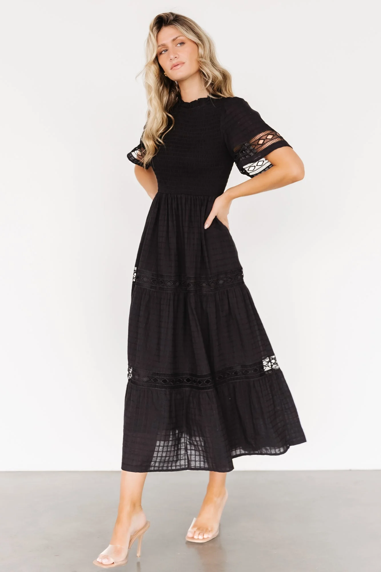 Loveland Geo Lace Maxi Dress | Black