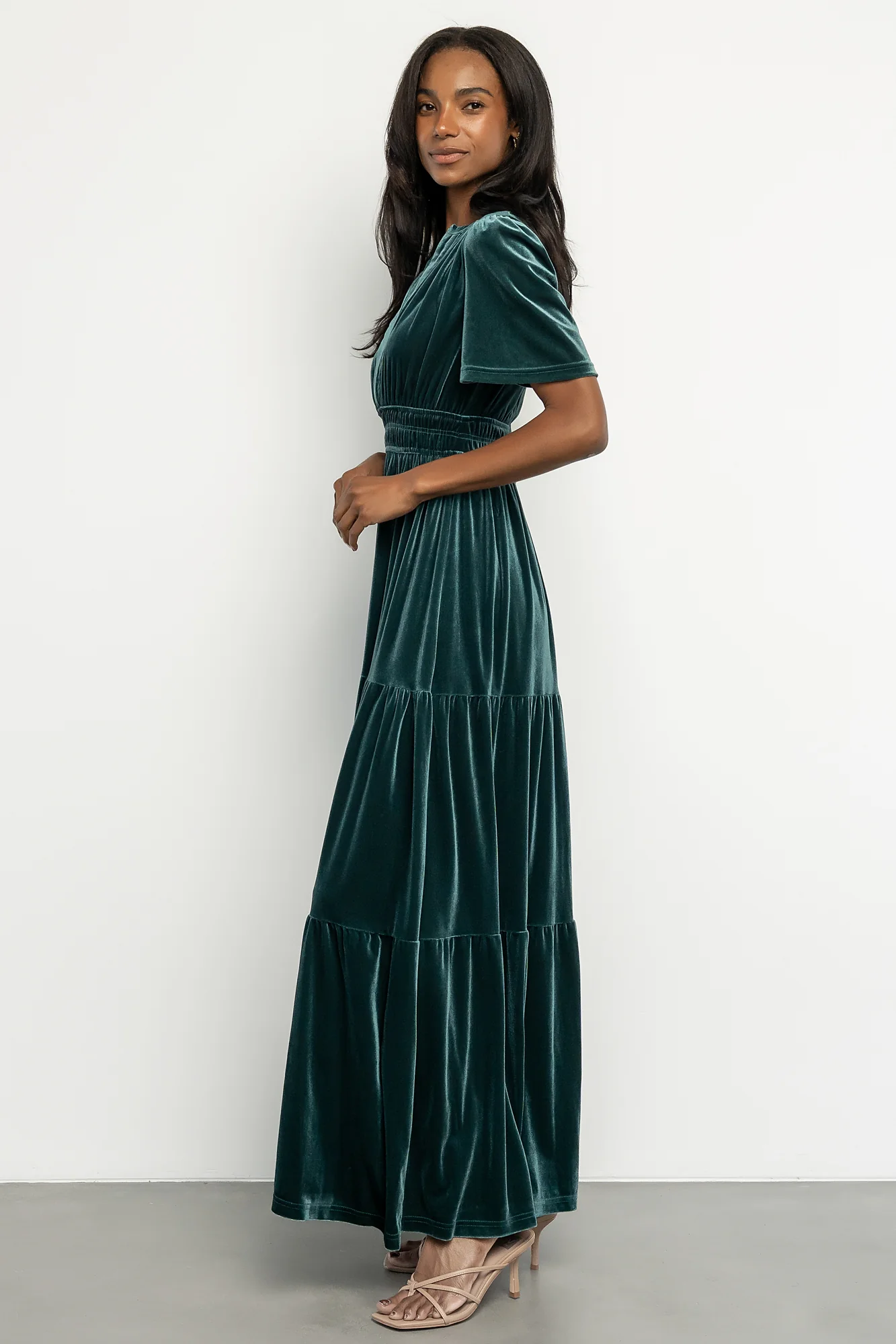 Artemis Velvet Maxi Dress | Deep Lagoon