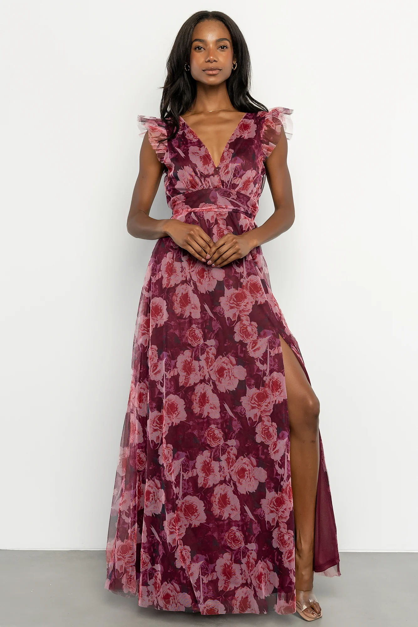 Adelyn Maxi Dress | Wine Floral