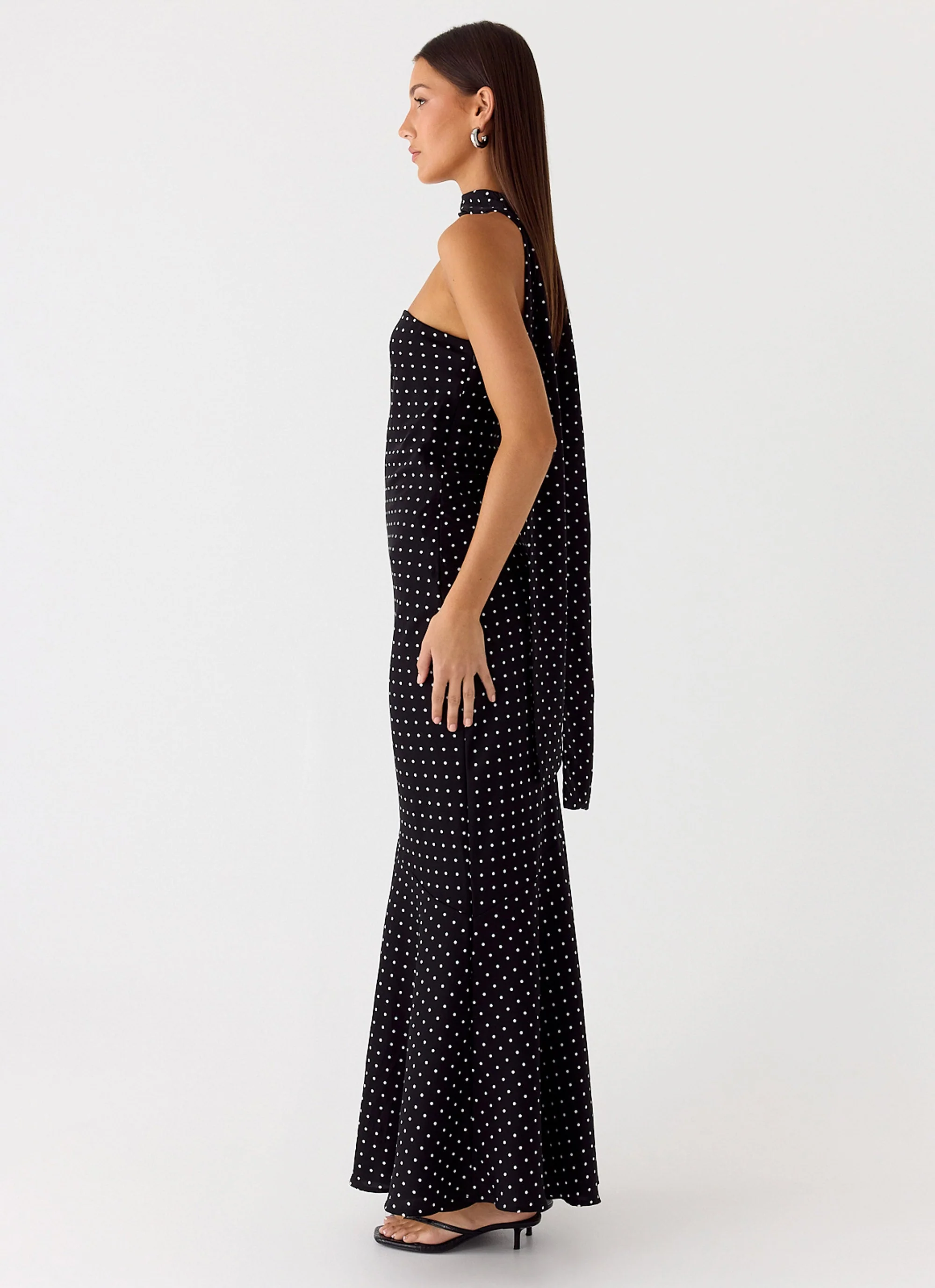 Under The Pagoda Maxi Dress - Black Polkadot