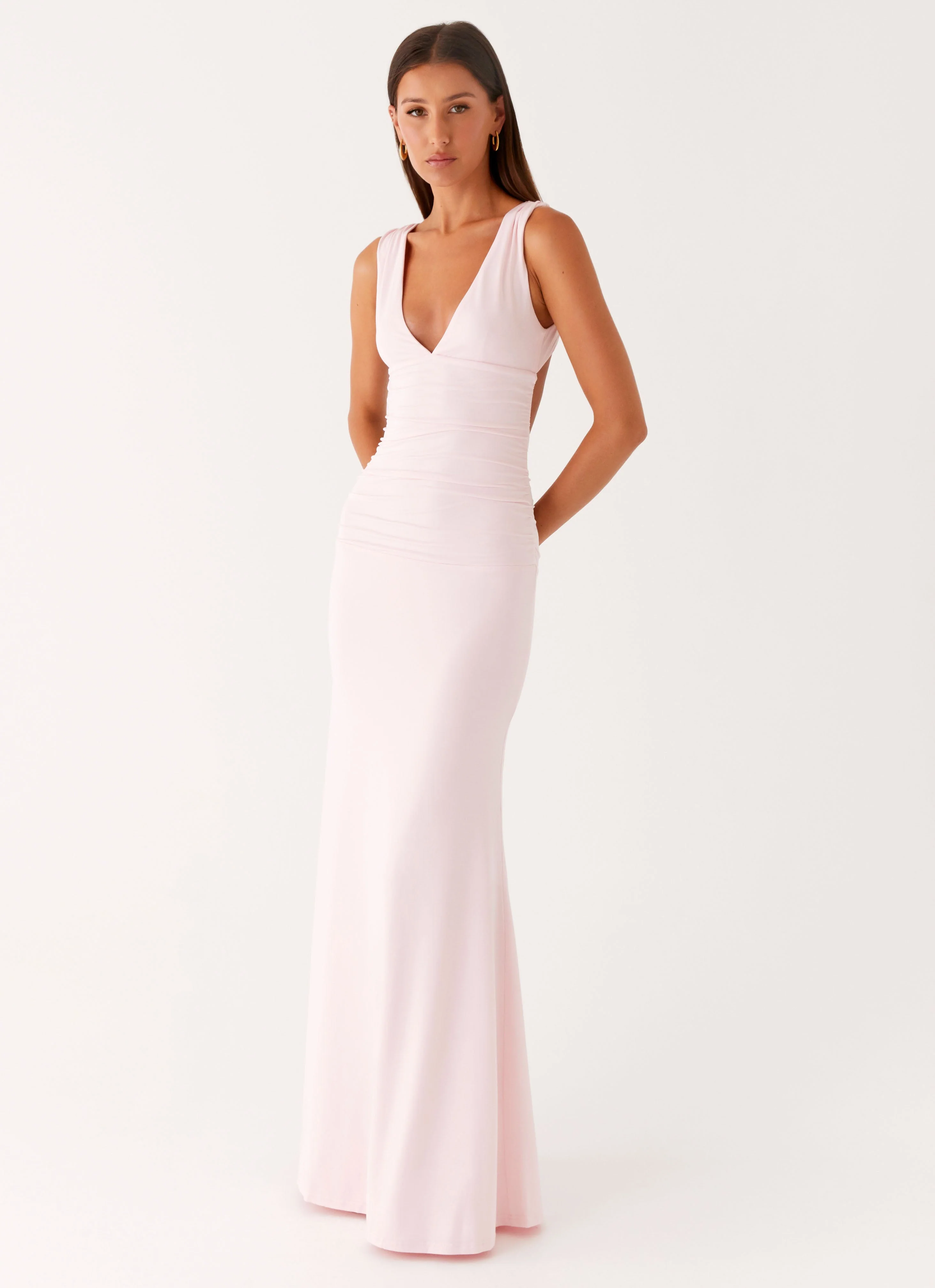 Cherry Sky Maxi Dress - Baby Pink