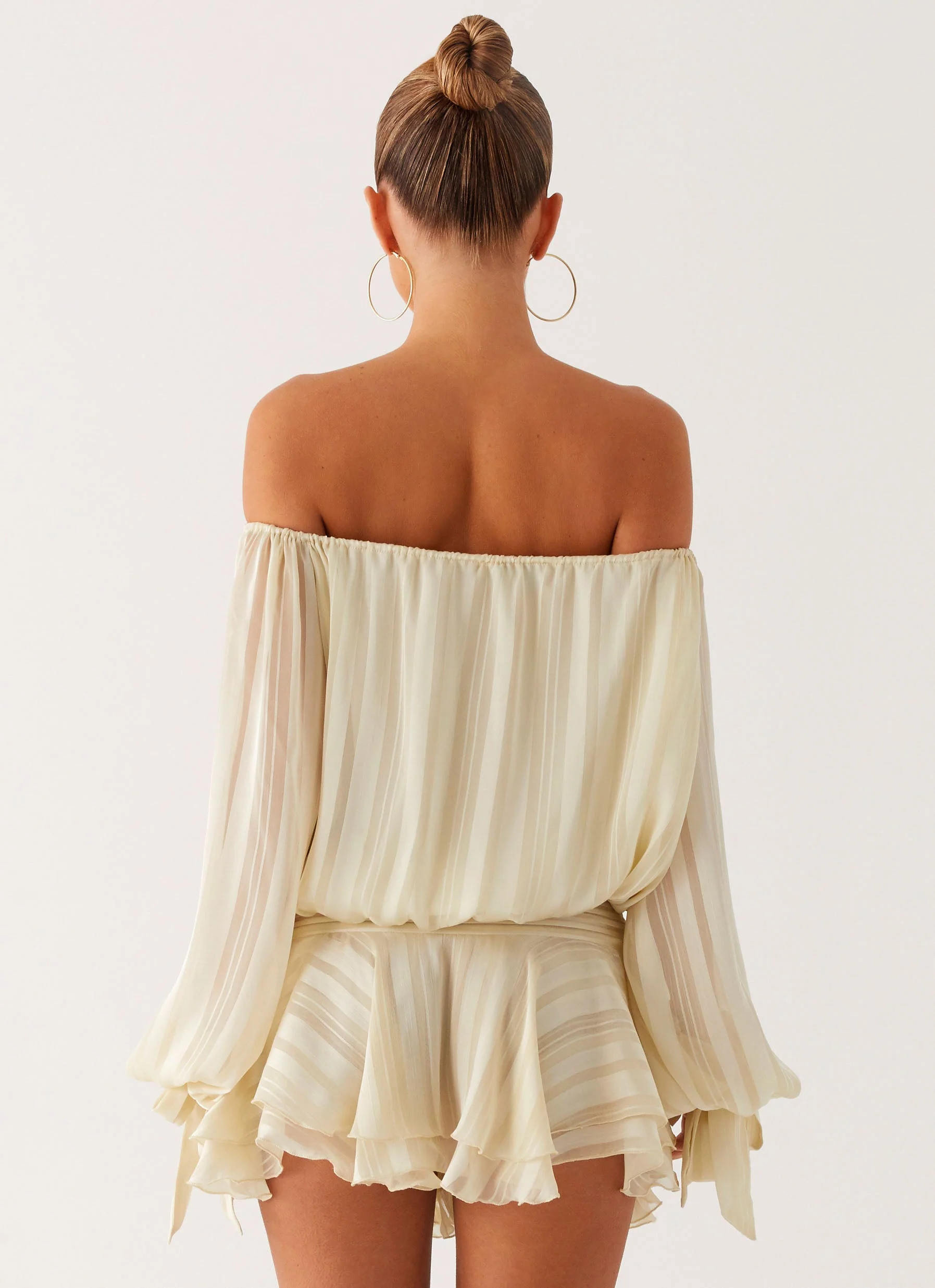 Eira Balloon Sleeve Mini Dress - Ivory