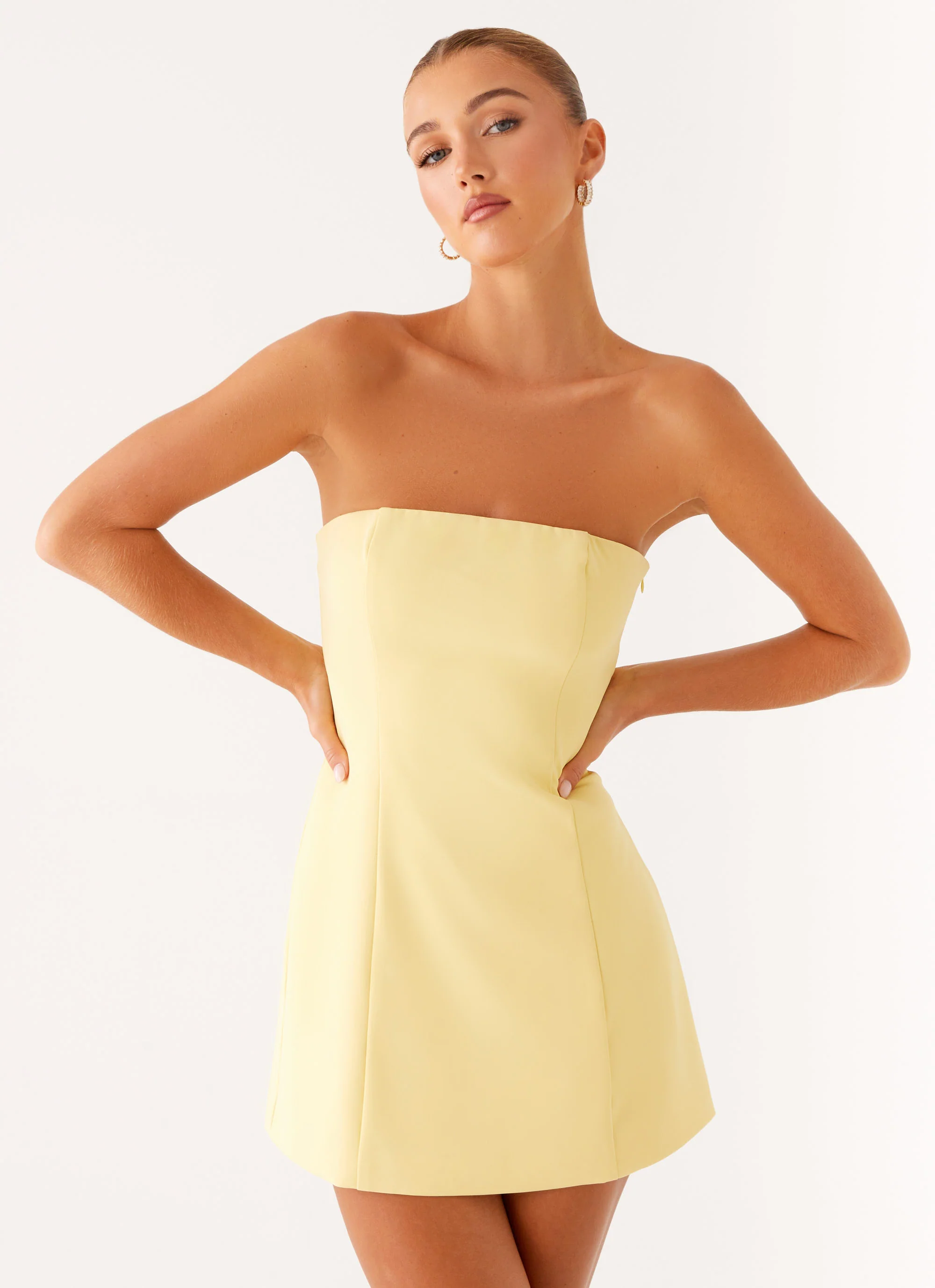 Honey Bow Mini Dress - Yellow