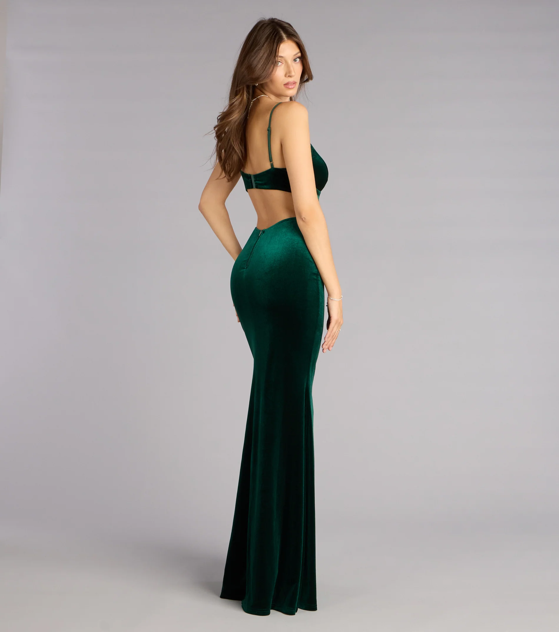 Elisa Velvet Cutout Mermaid Formal Dress