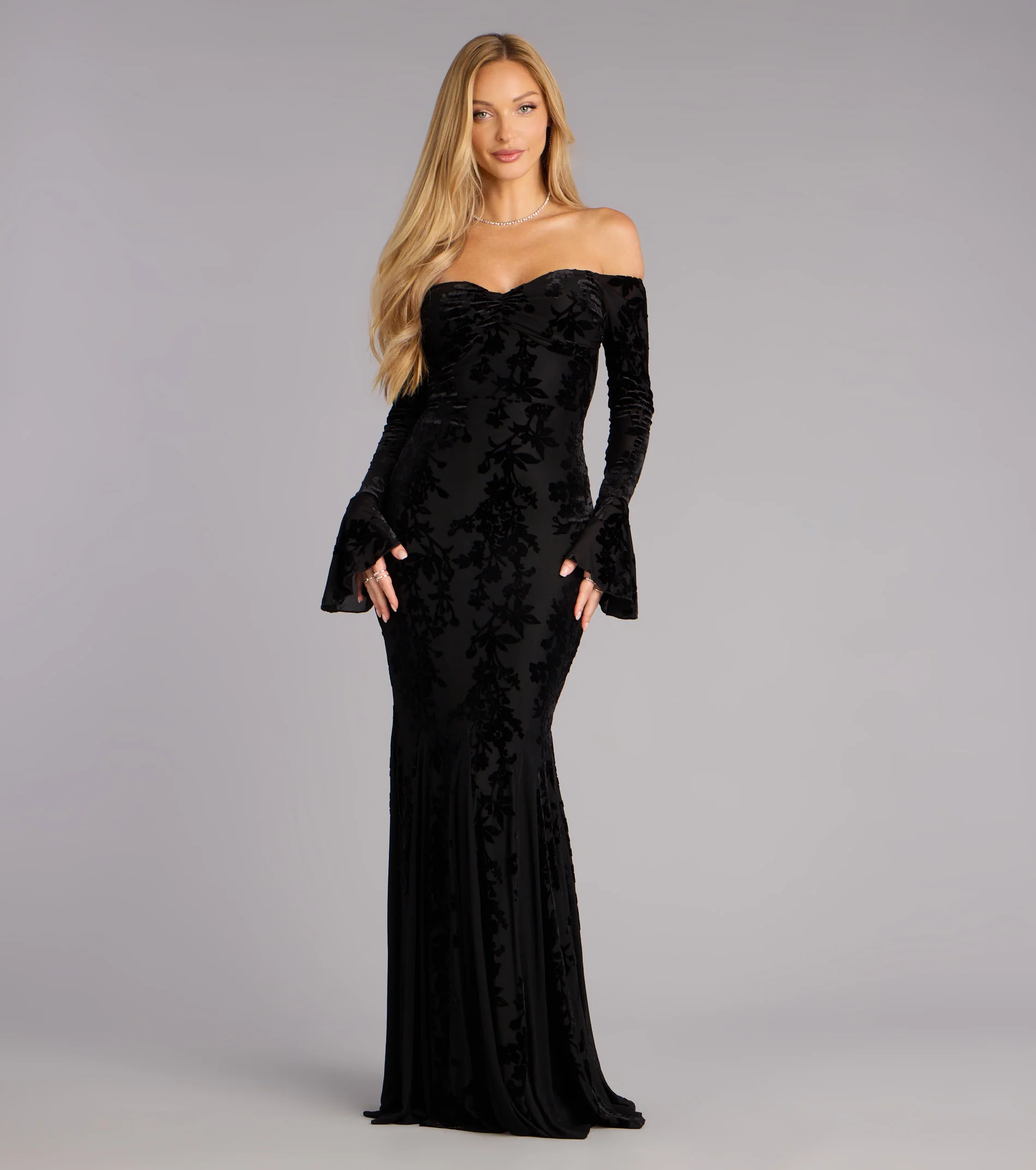 Korey Velvet Off-The-Shoulder Mermaid Formal Dress