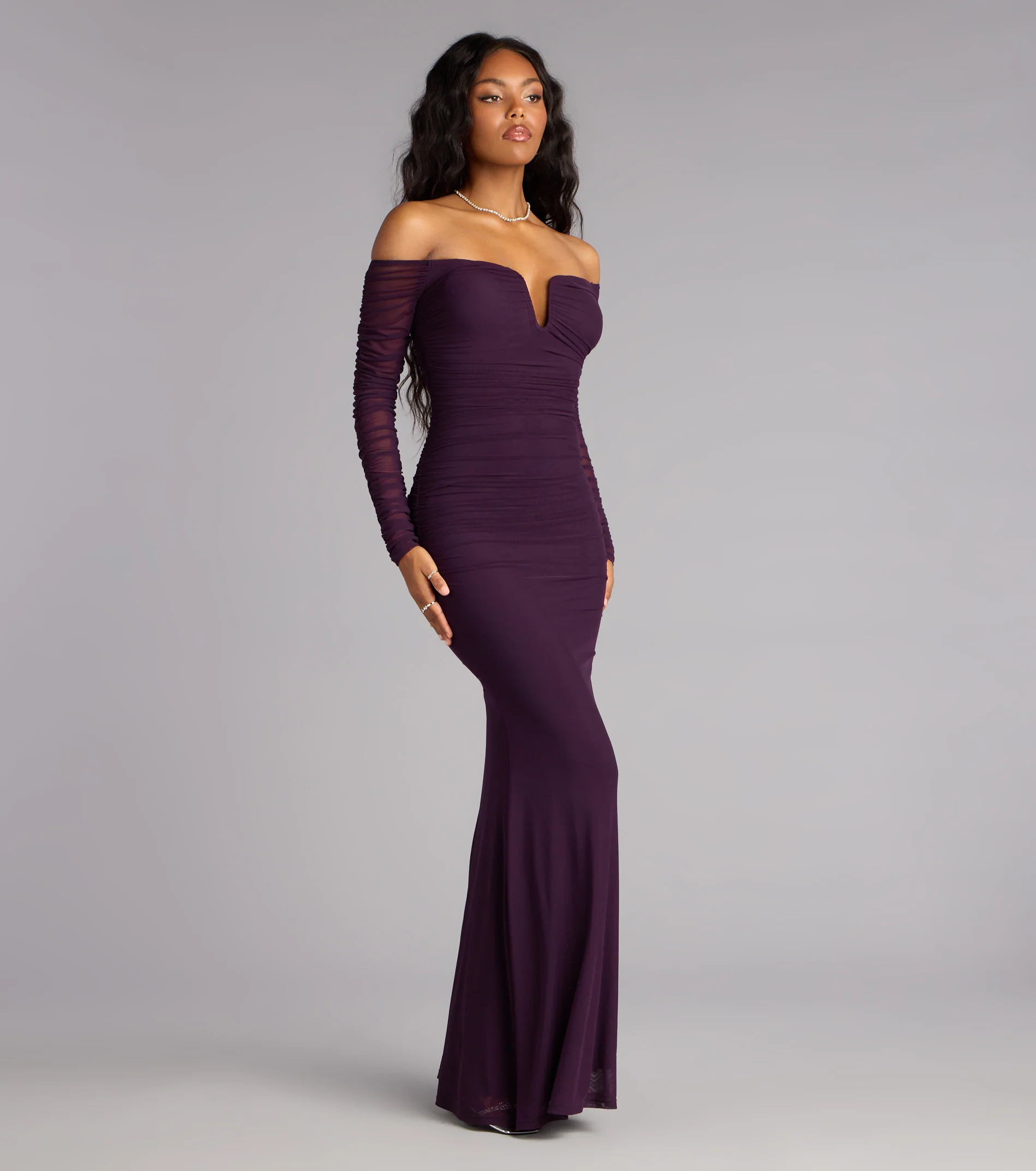 Marla Mesh Off-The-Shoulder Formal Dress