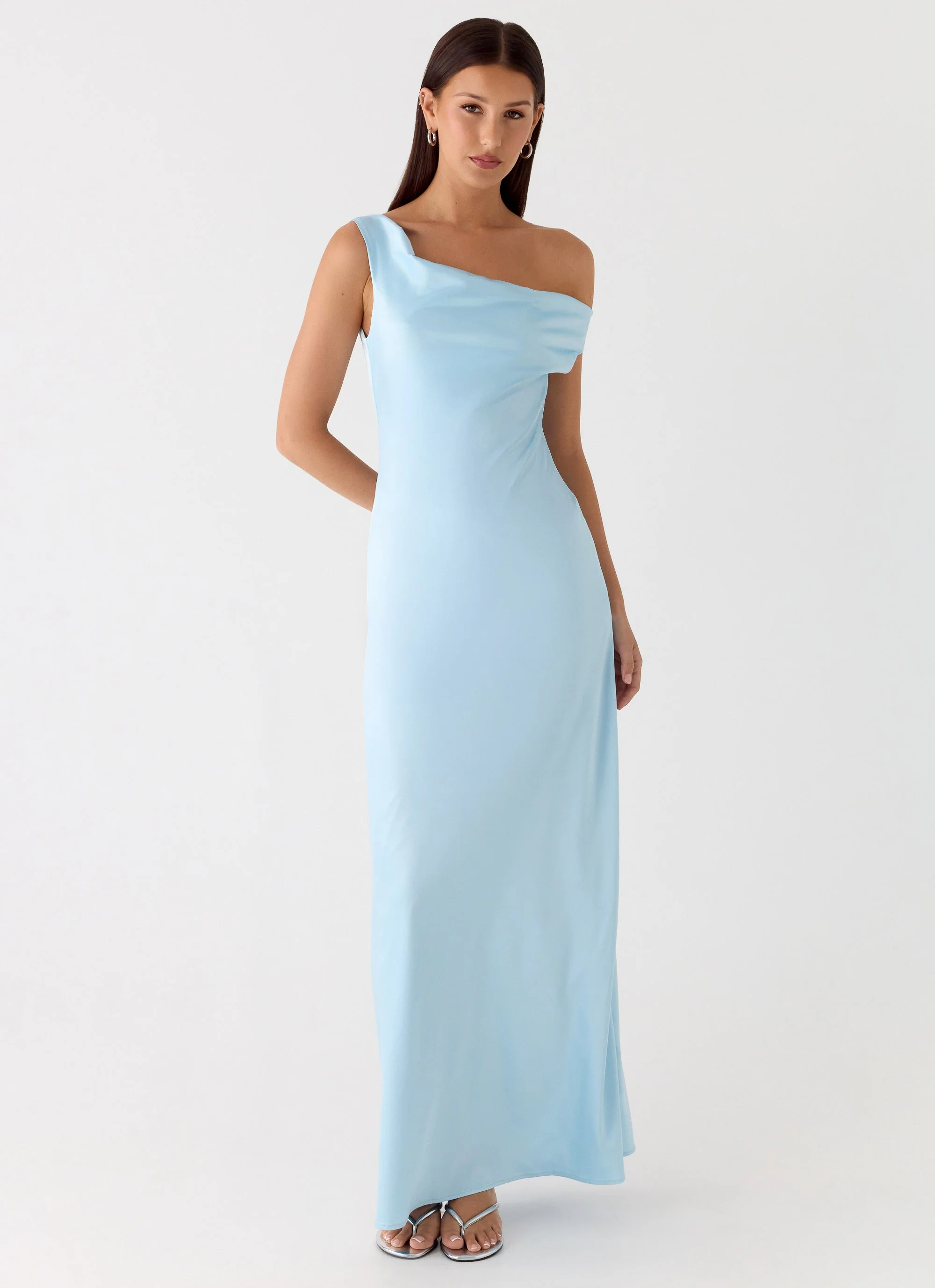 Palm Royal Maxi Dress - Ice Blue
