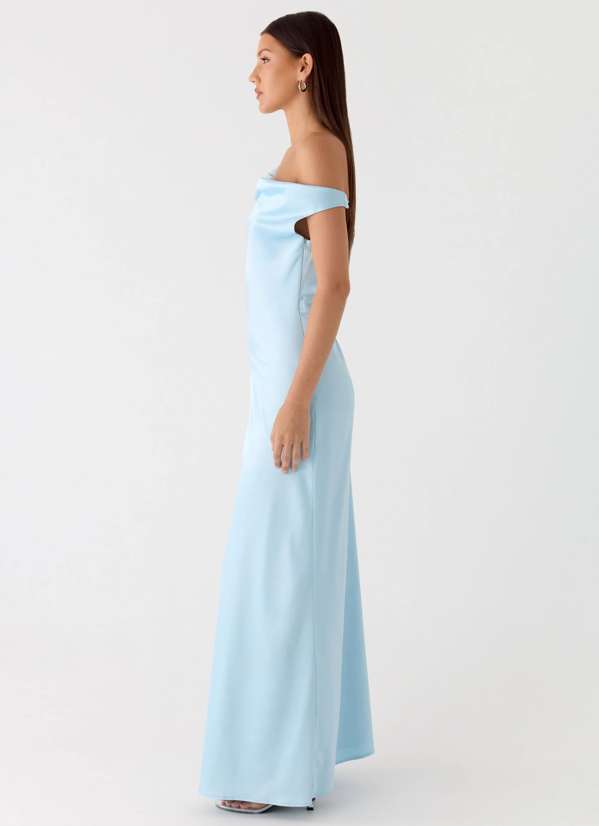 Palm Royal Maxi Dress - Ice Blue