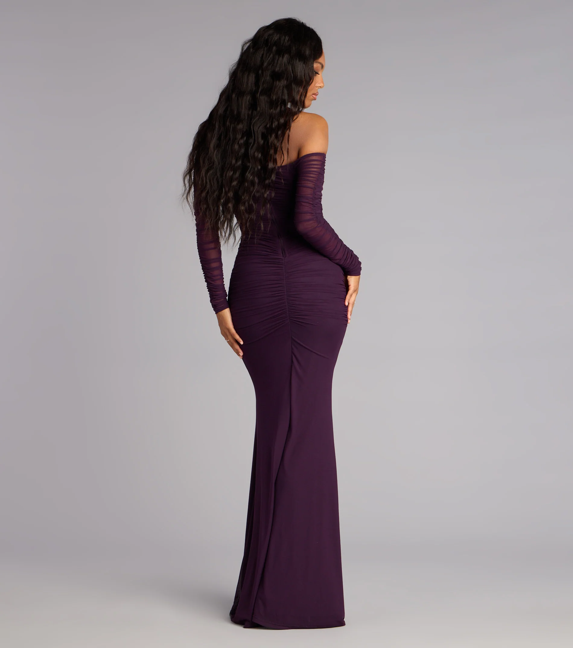 Marla Mesh Off-The-Shoulder Formal Dress