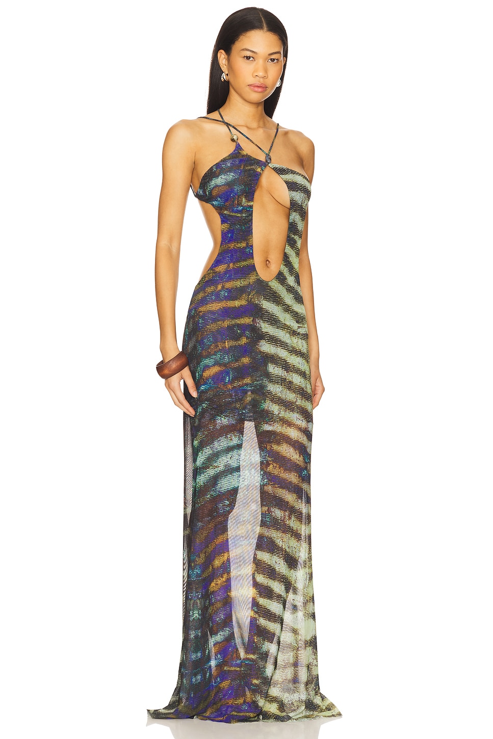 Strappy Maxi Dress With Trim