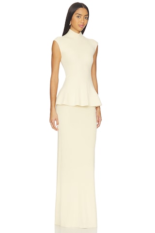 x Christina Elezaj Florie Mock Neck Maxi Dress
