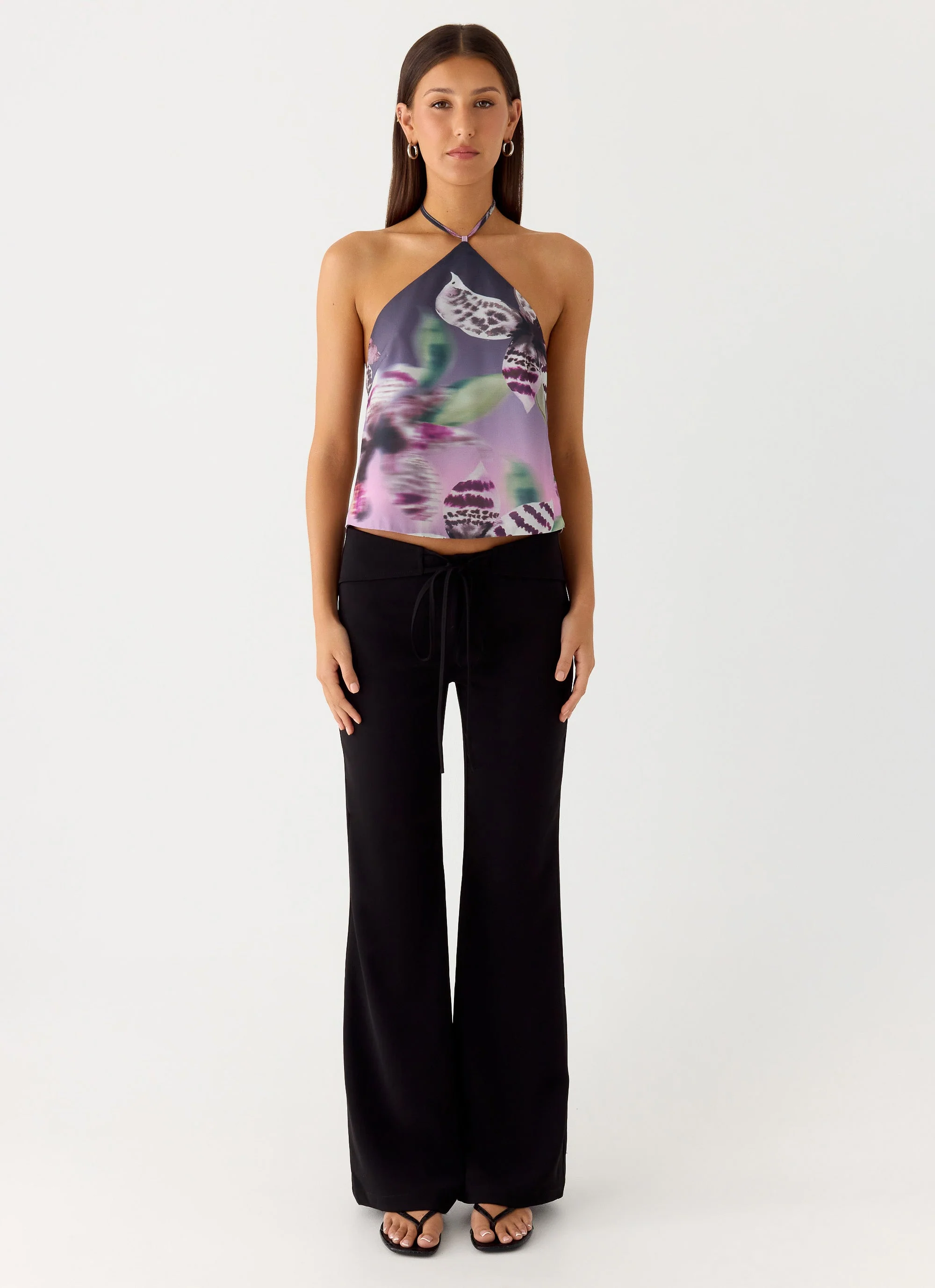 Twisted Love Halter Top - Ombre Floral Affair