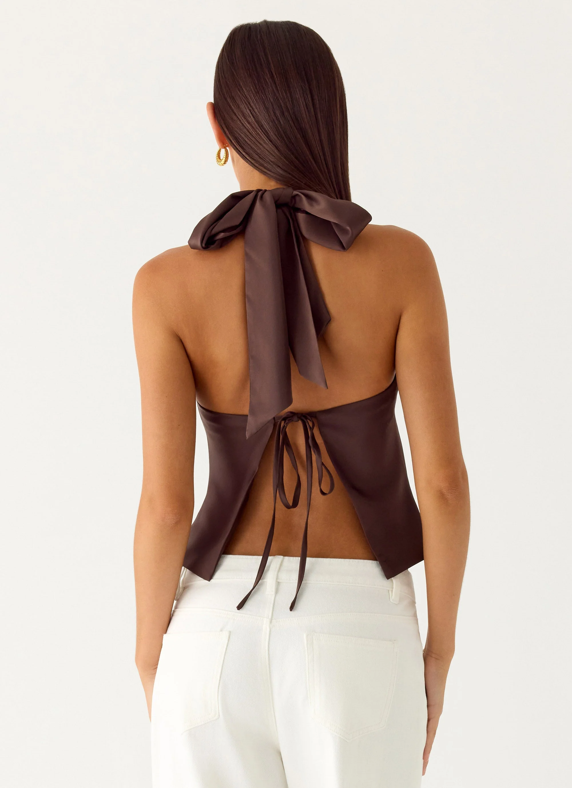 Maddox Scarf Top - Chocolate