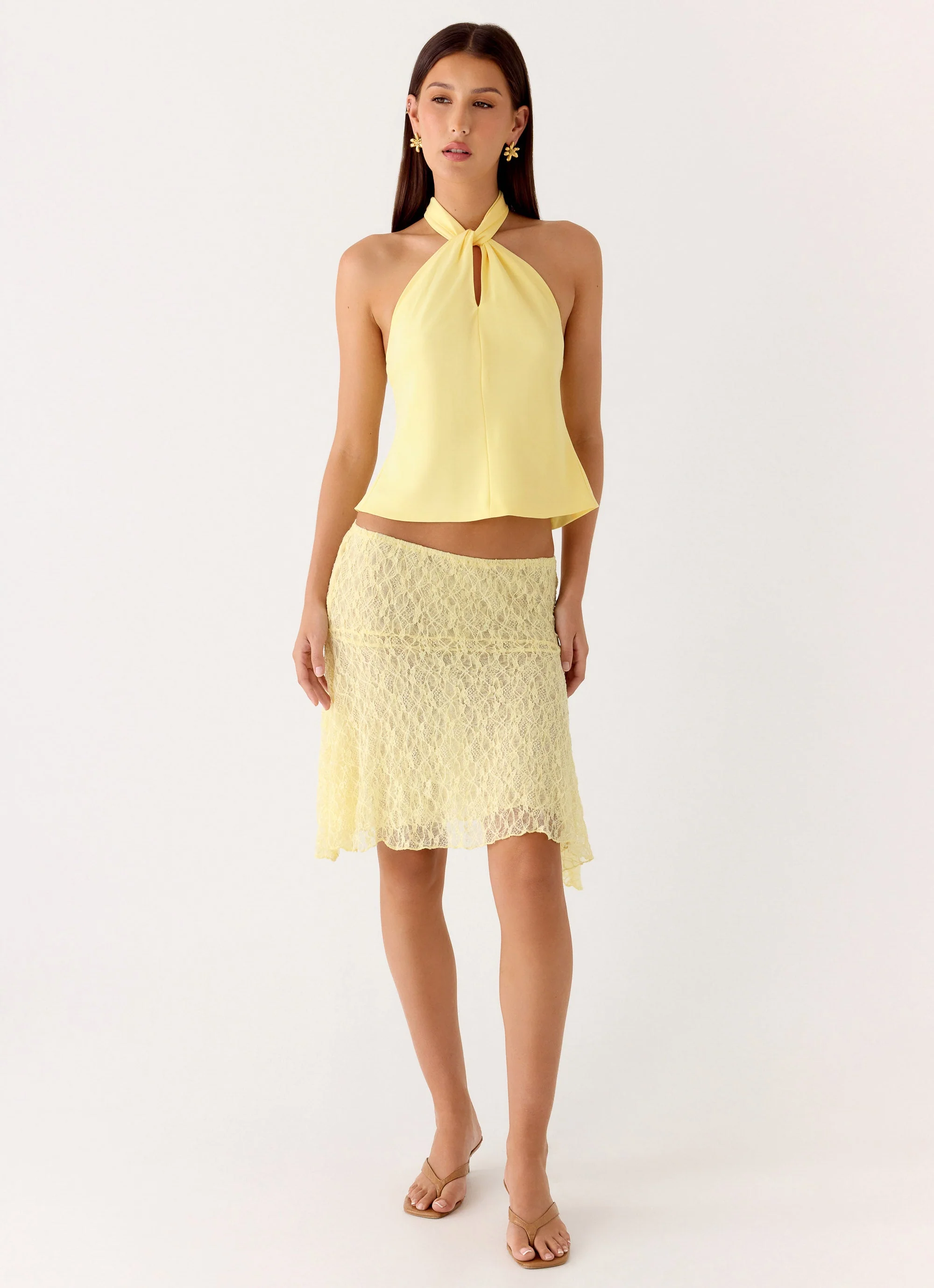 Maddox Scarf Top - Lemon