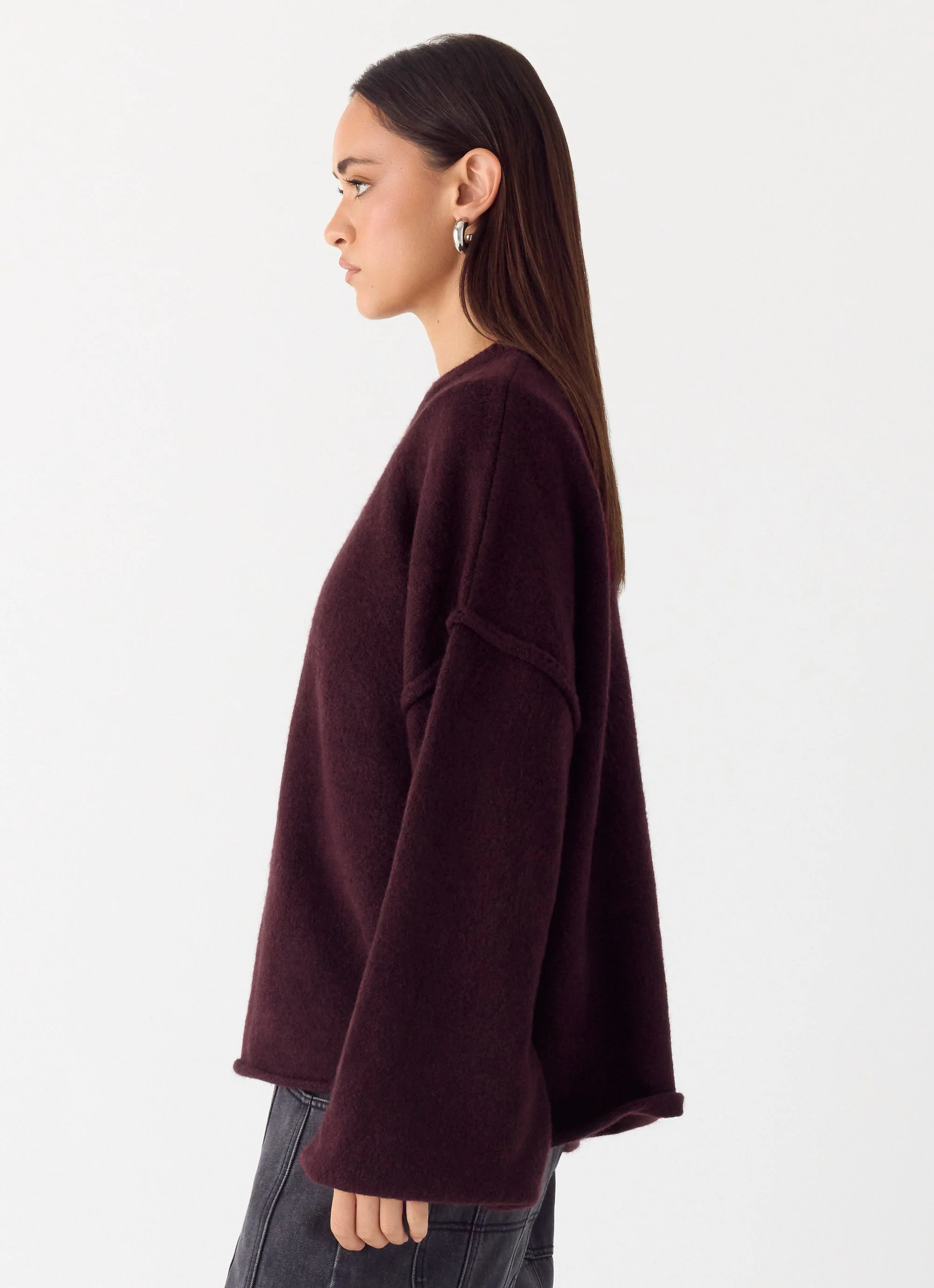 Jack Oversized Knit Sweater - Plum