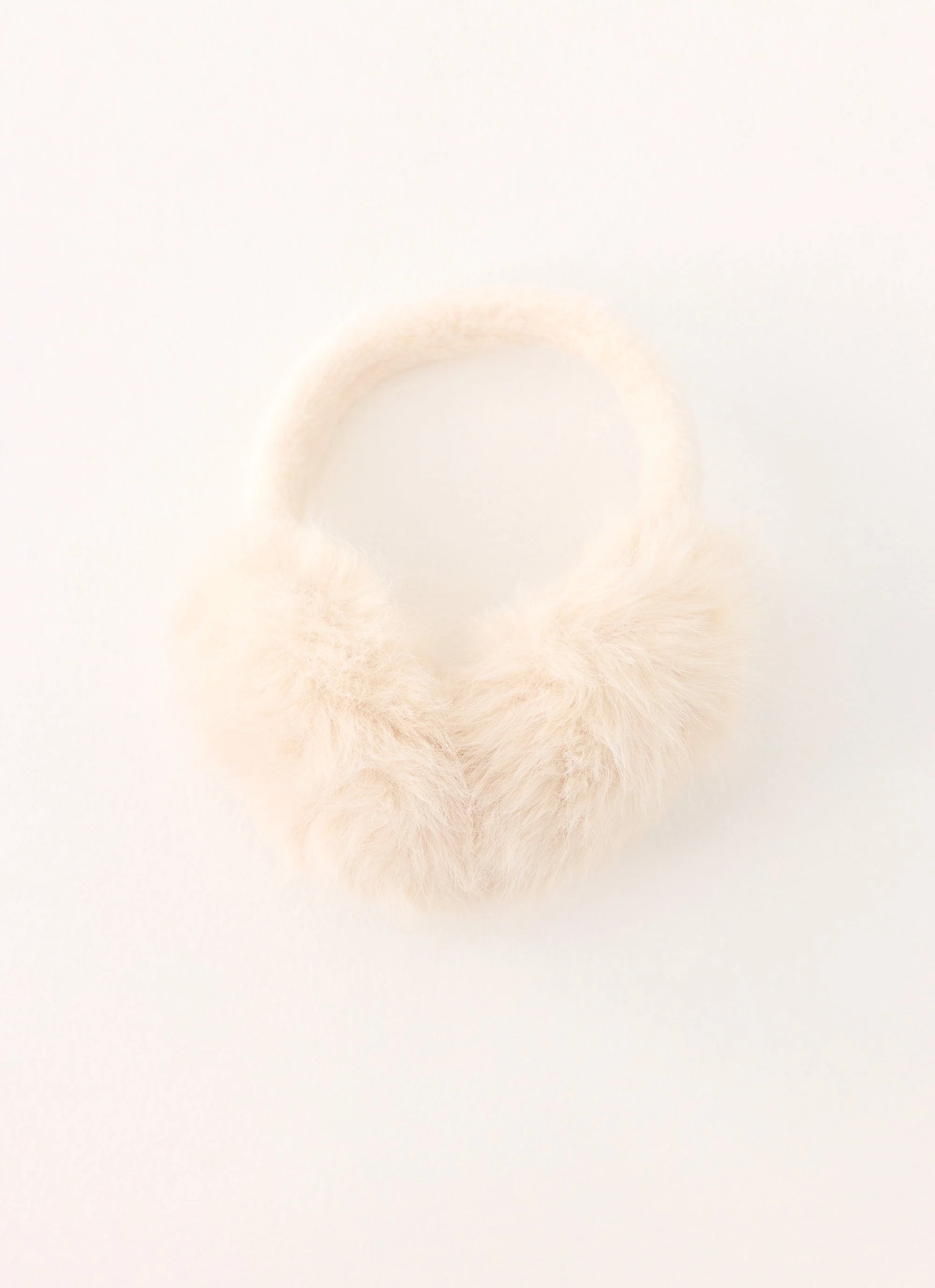 Collina Faux Fur Ear Muffs - Cream