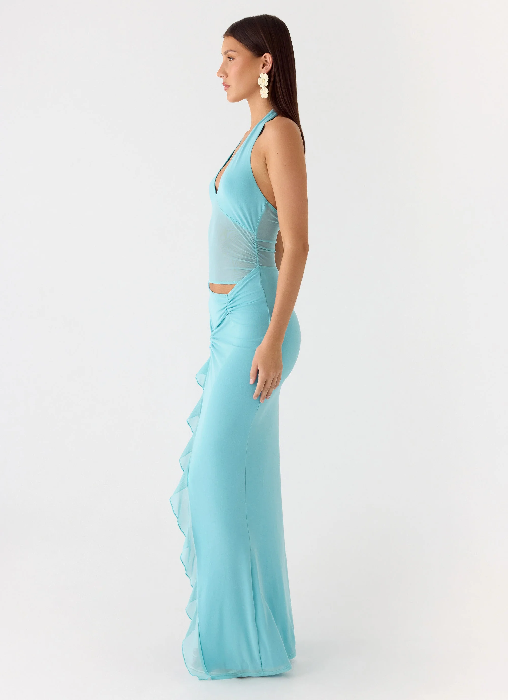 Last Sequence Maxi Dress - Aqua Blue