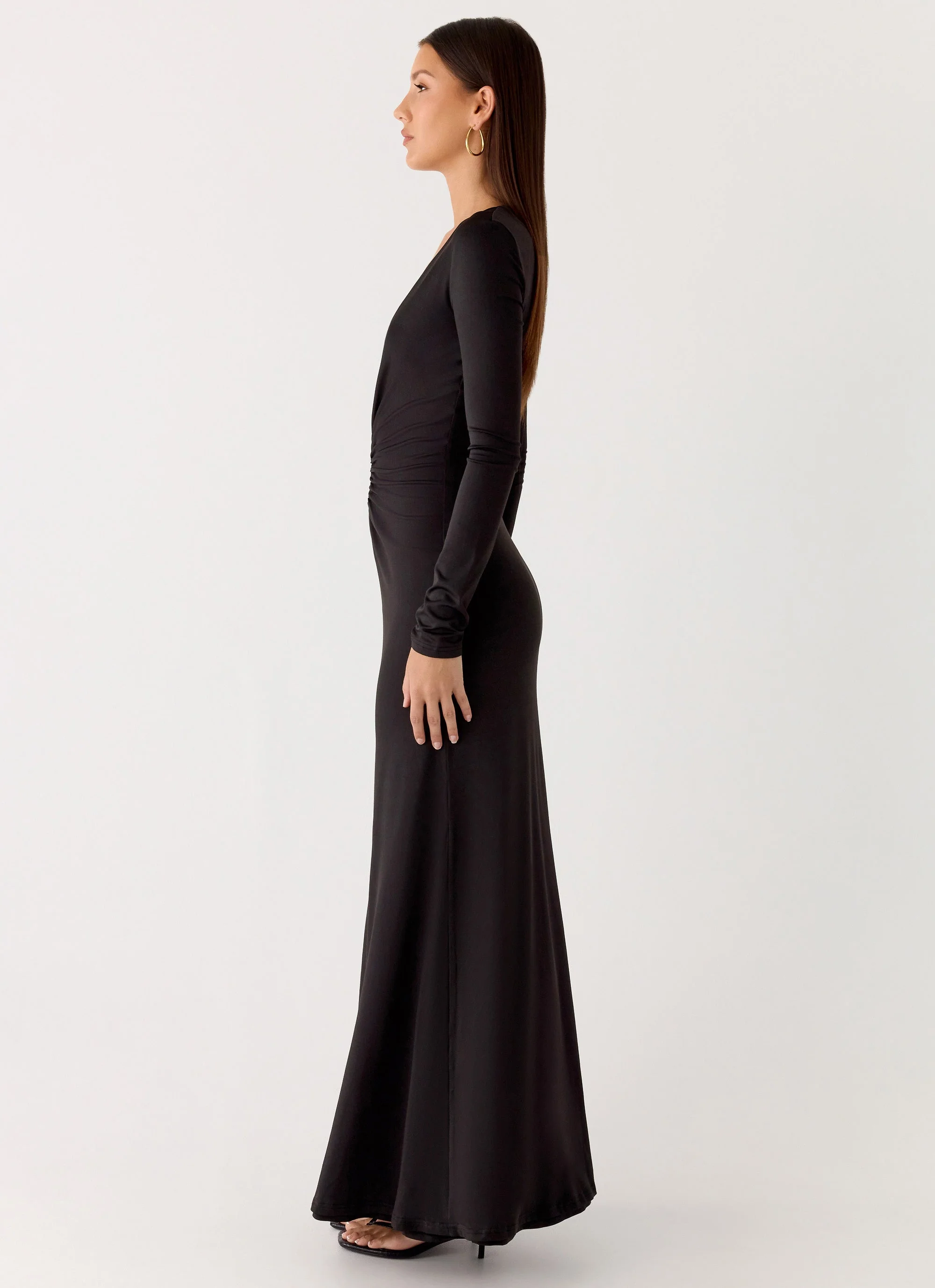 Palm Haze Maxi Dress - Black