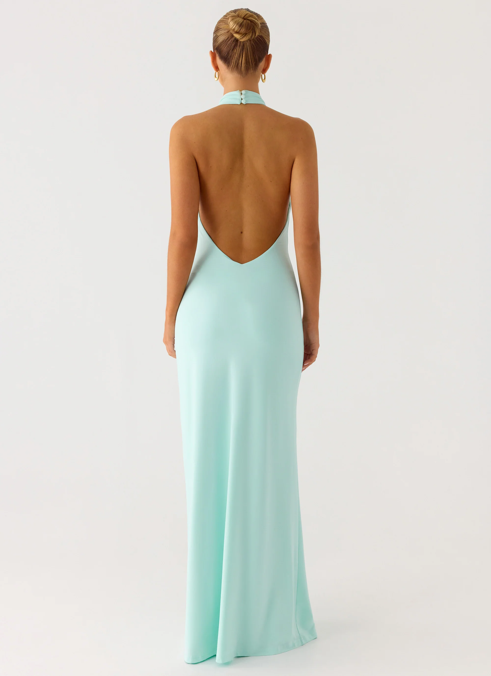 Mougleta Backless Maxi Dress - Aqua
