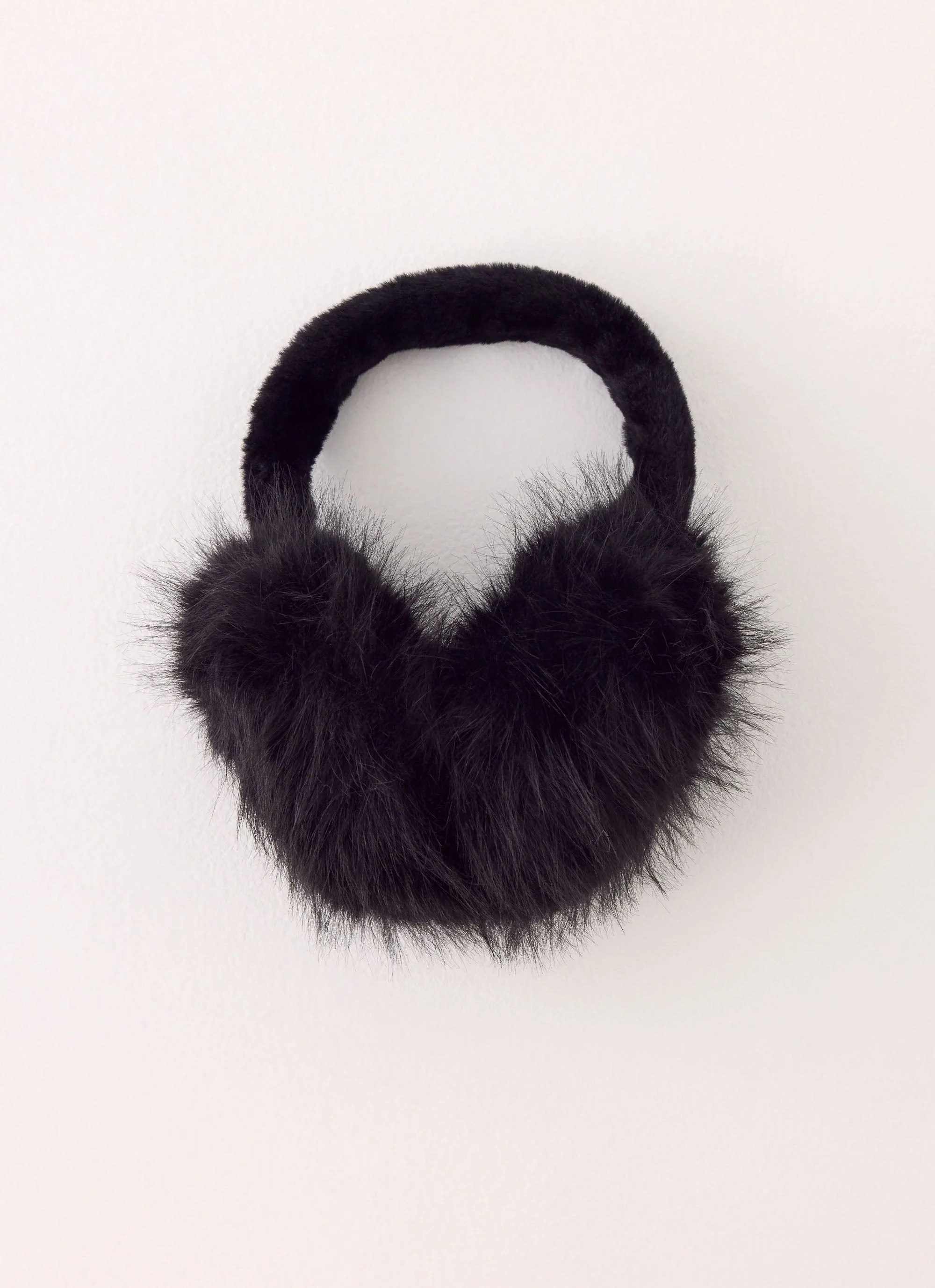 Collina Faux Fur Ear Muffs - Black