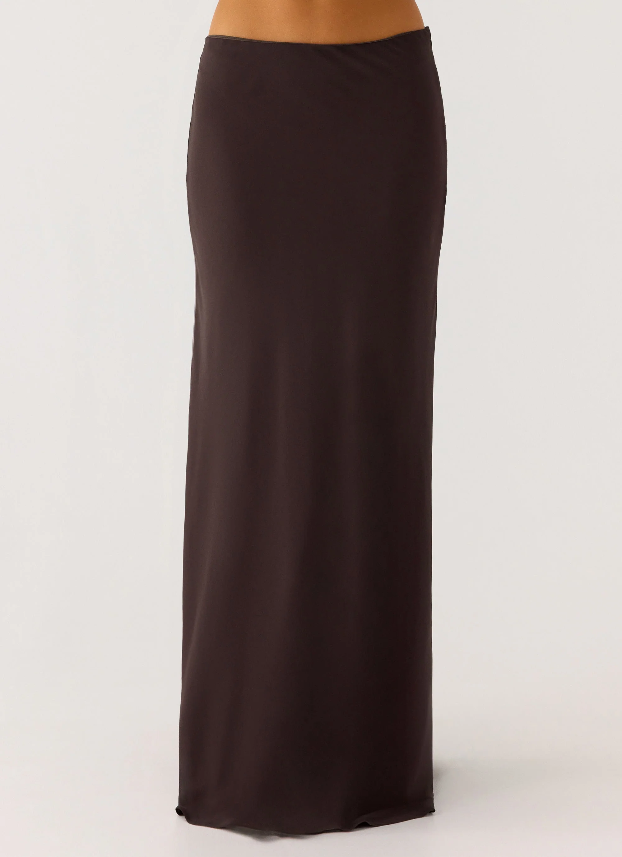 Star Girl Chiffon Maxi Skirt - Cool Chocolate