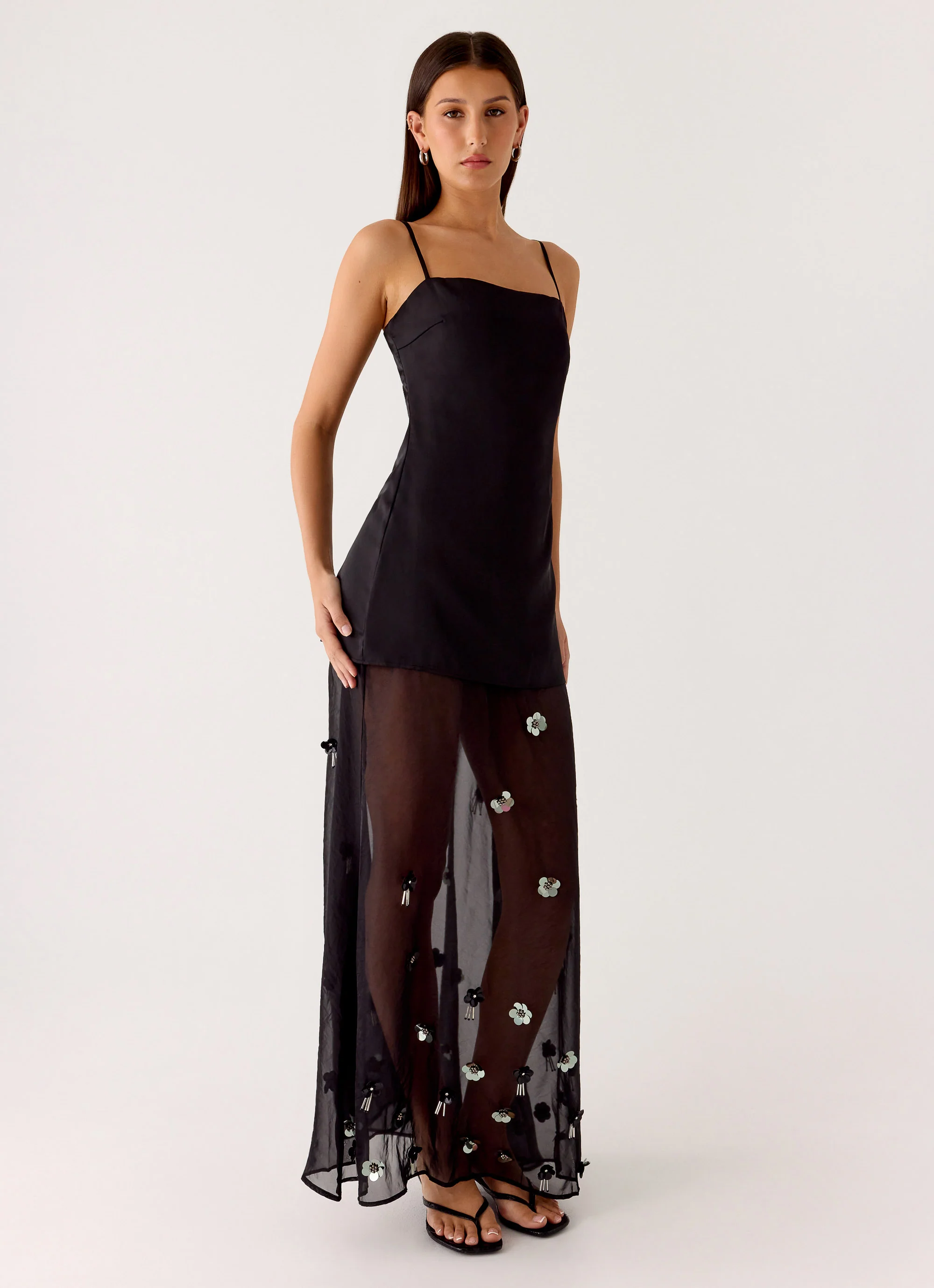 Jesiah Embellished Maxi Dress - Black