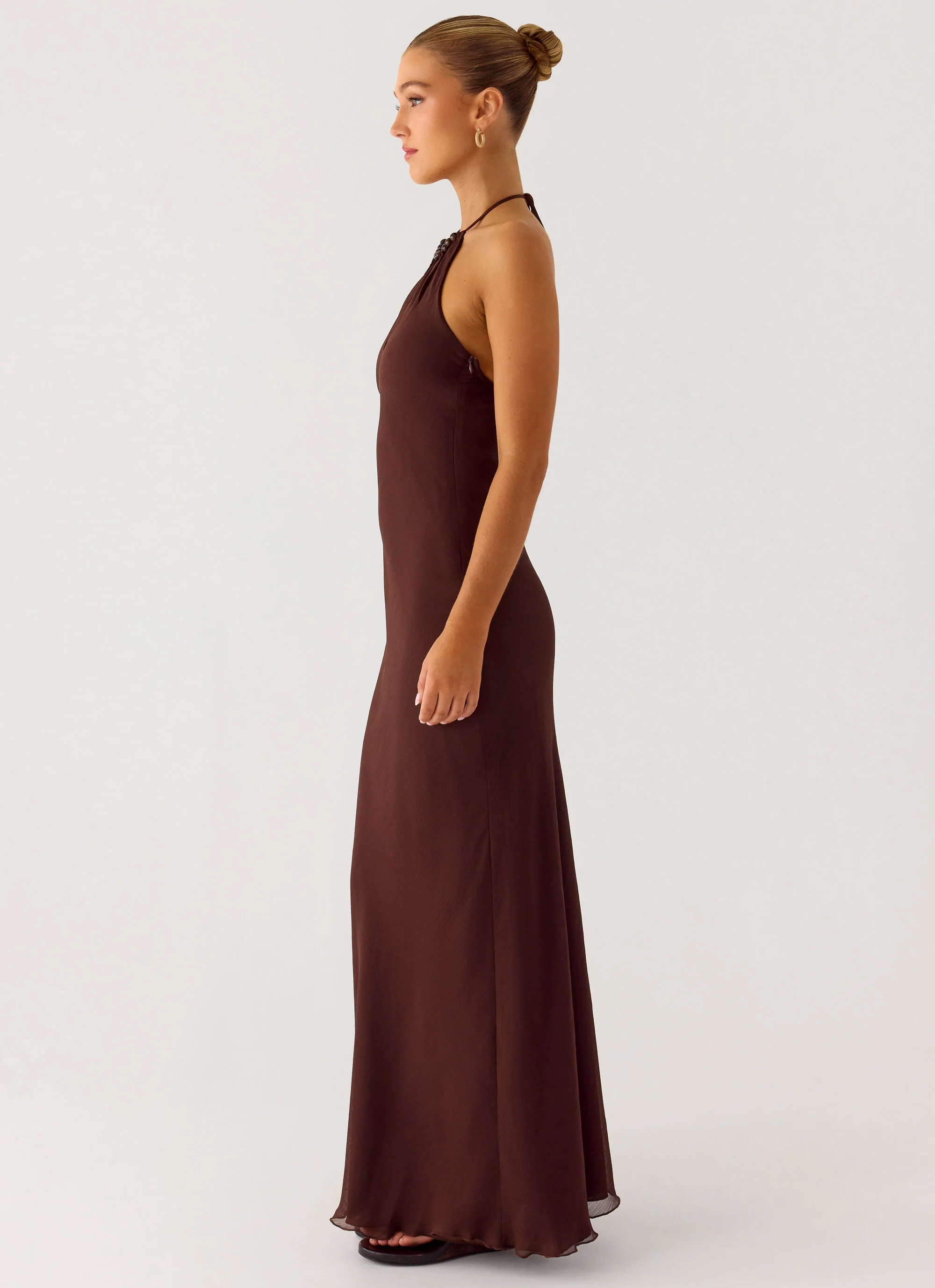 Harlyn Halter Maxi Dress - Chocolate