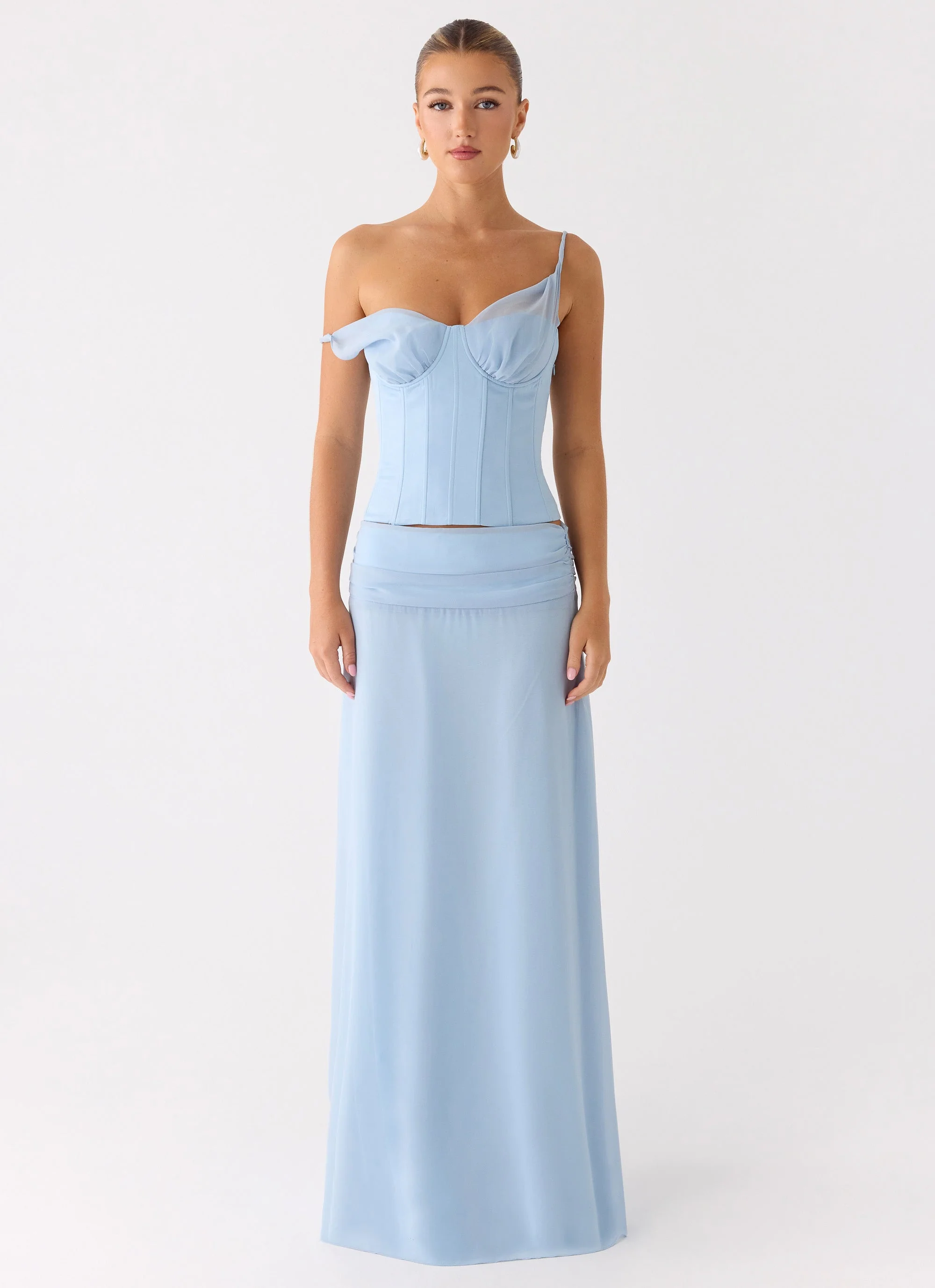 Natalya Maxi Skirt - Pale Blue