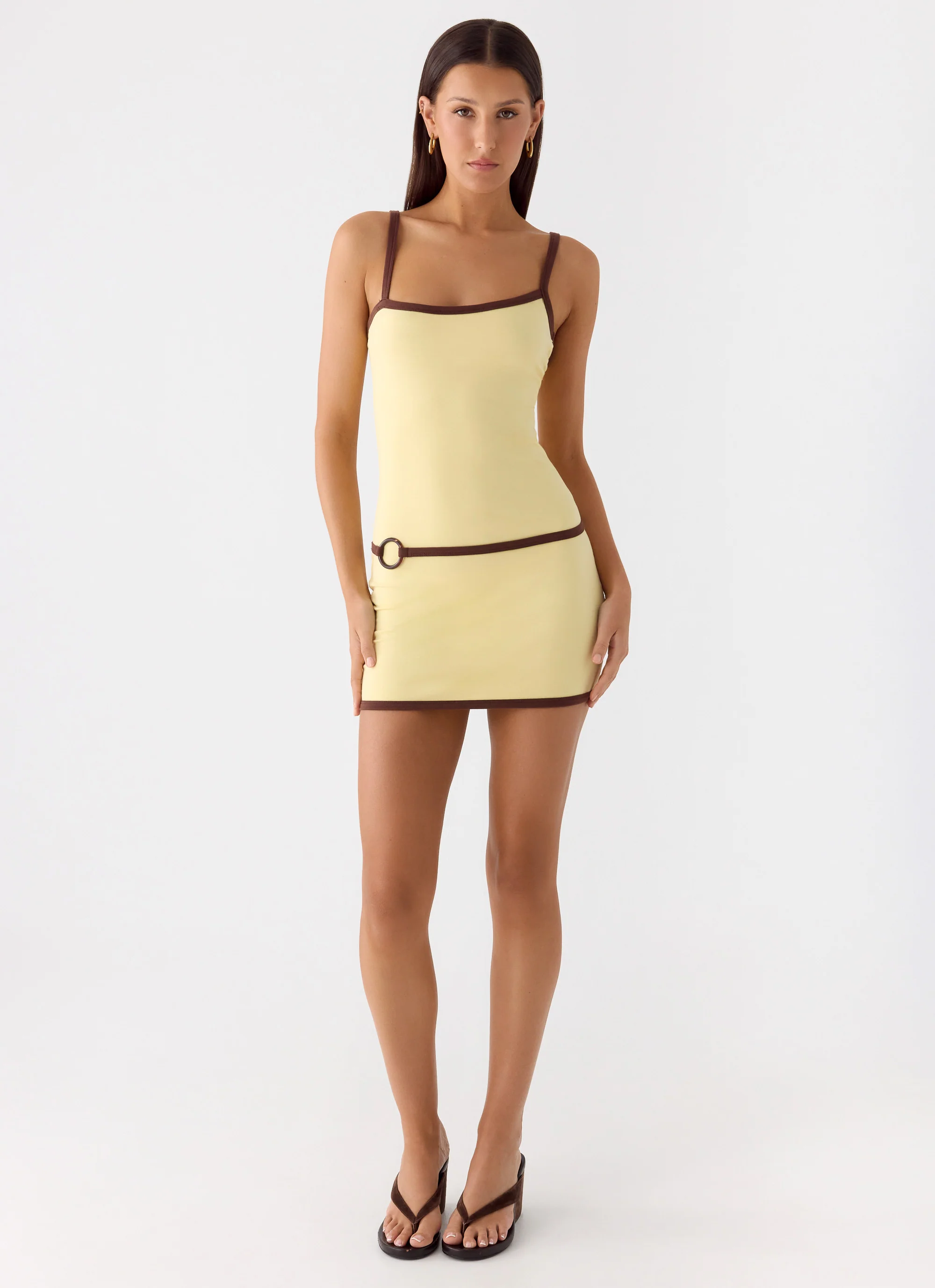Felicia Asymmetrical Mini Dress - Yellow