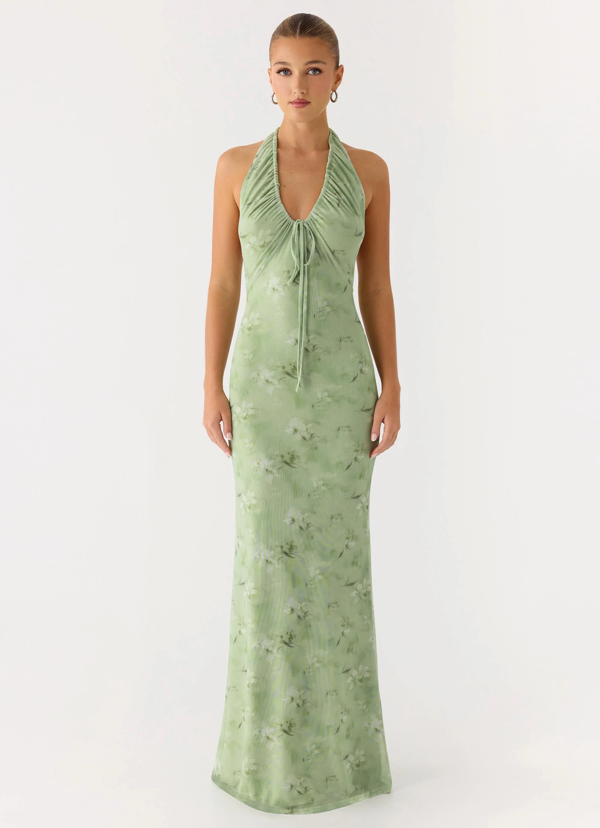 Ask You Twice Maxi Dress - Blurred Lime
