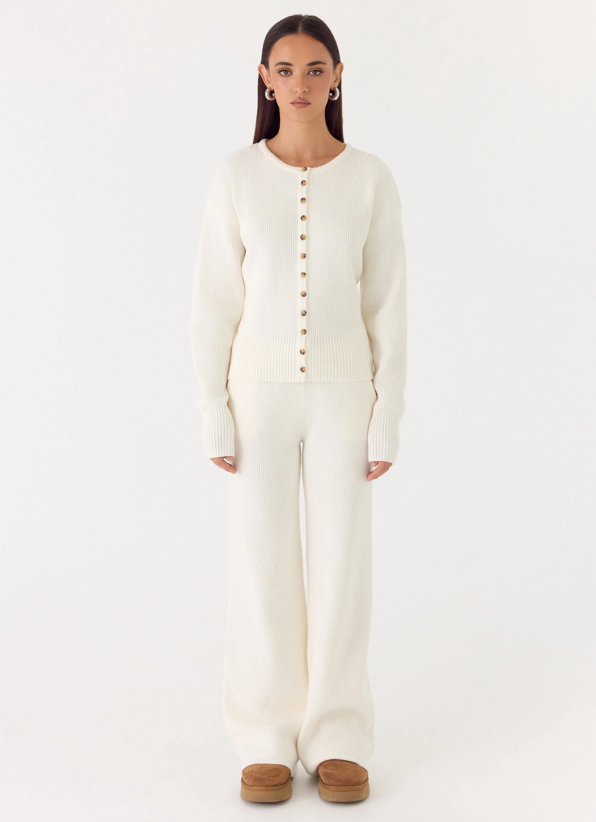 Harrison Low Rise Knit Pants - Ivory