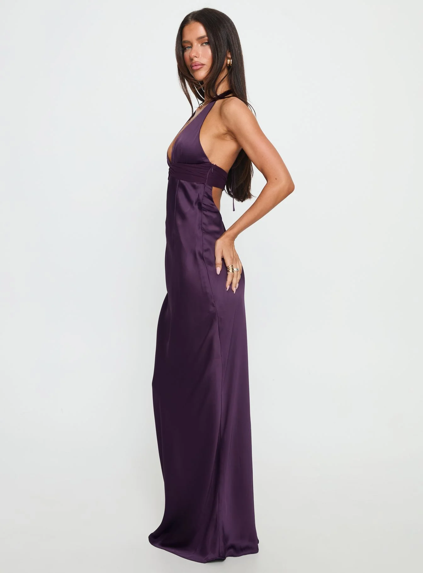 Odyssa Halter Maxi Dress Purple