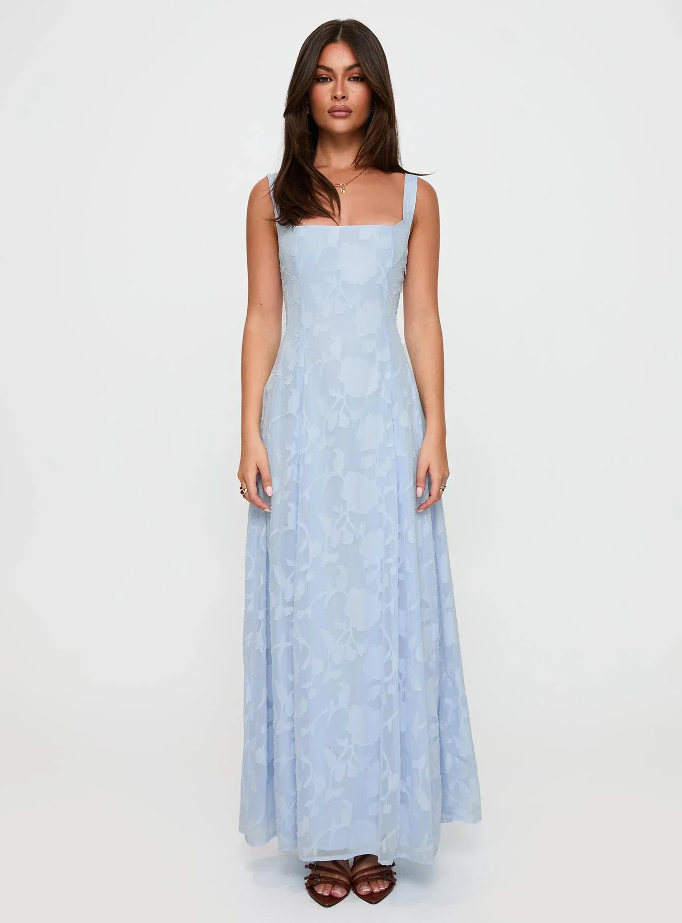 Margaux Burnout Maxi Dress Blue