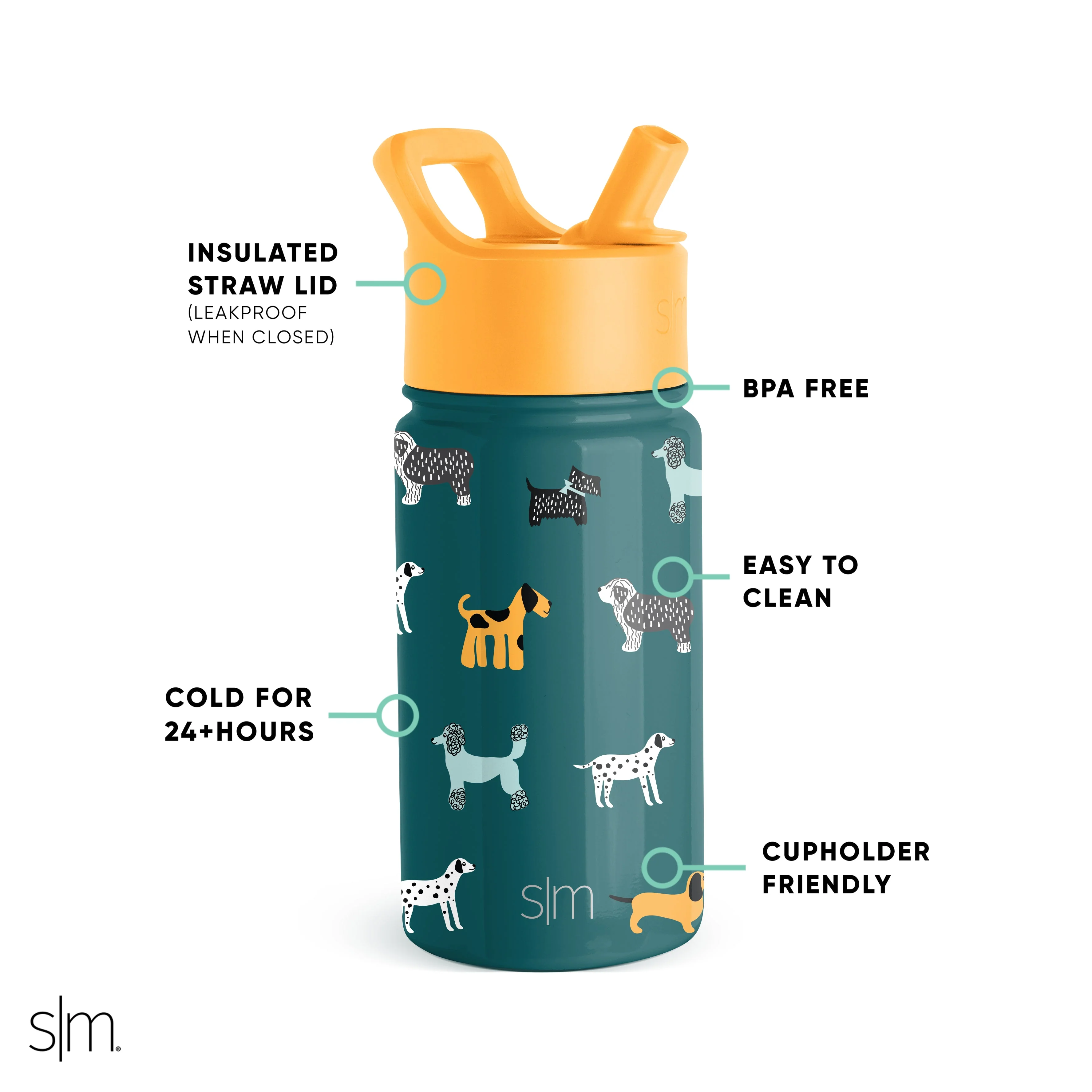 Summit Kids Water Bottle with Straw Lid