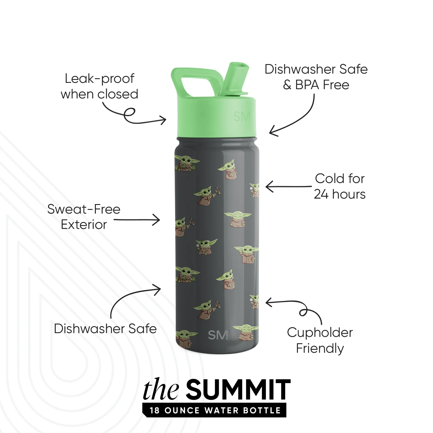 Summit Kids Water Bottle with Straw Lid