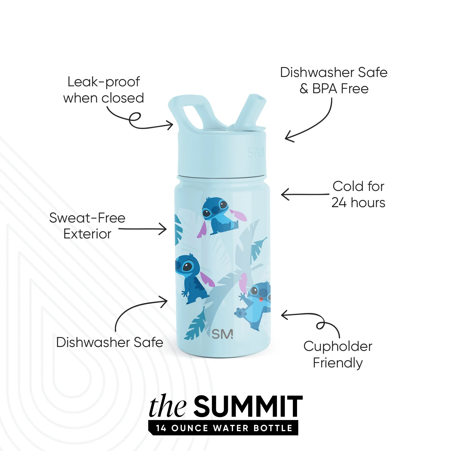 Summit Kids Water Bottle with Straw Lid