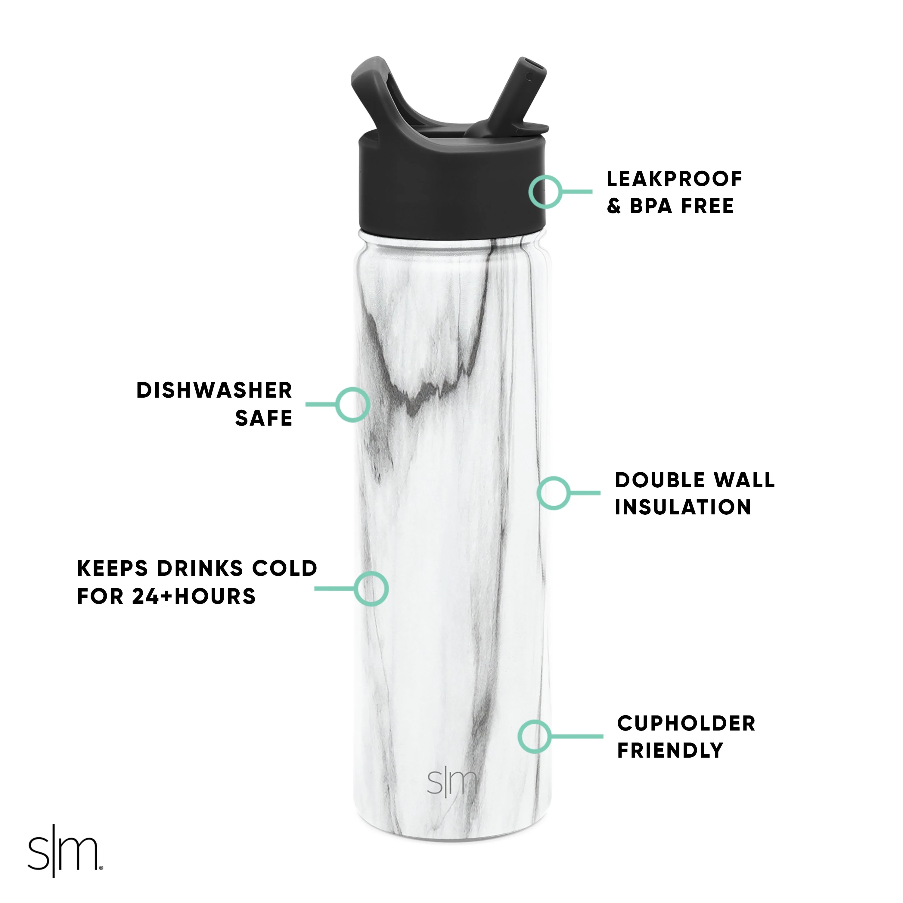 Summit Water Bottle with Straw Lid
