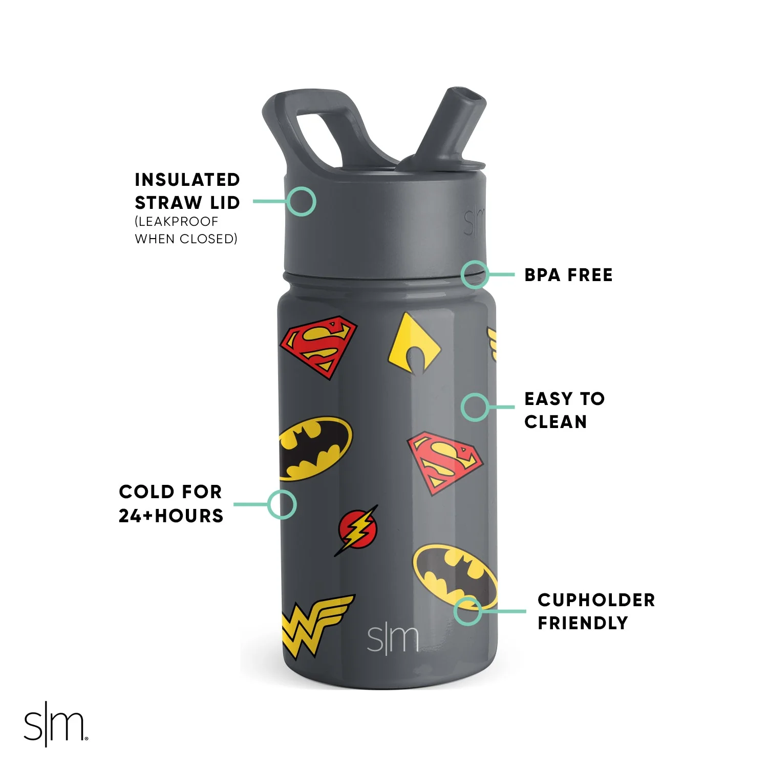 Summit Kids Water Bottle with Straw Lid