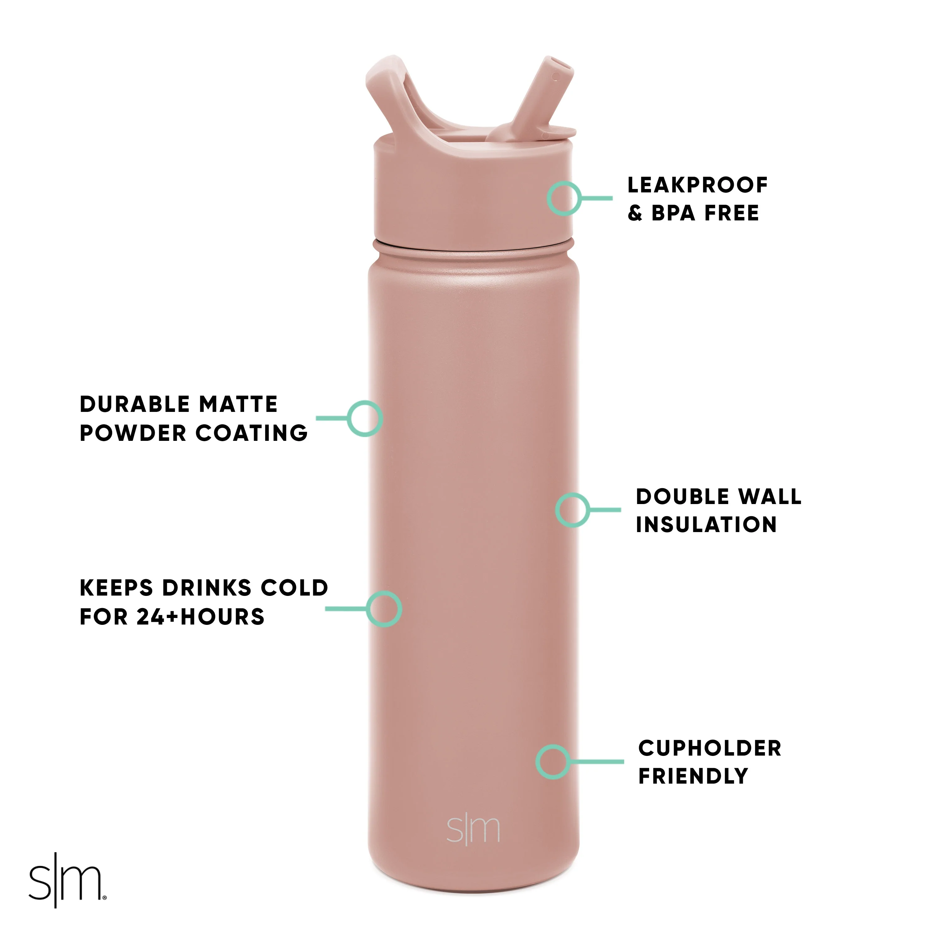 Summit Water Bottle with Straw Lid