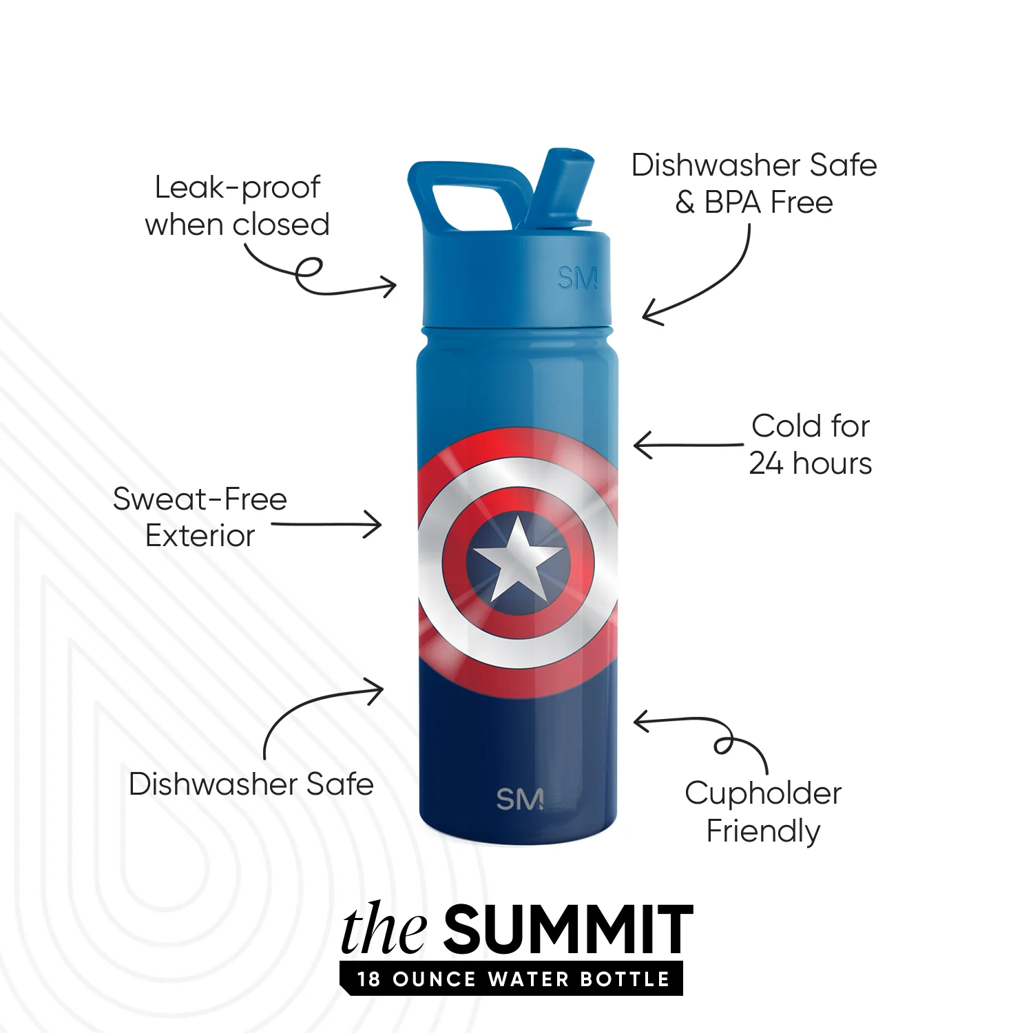 Summit Kids Water Bottle with Straw Lid
