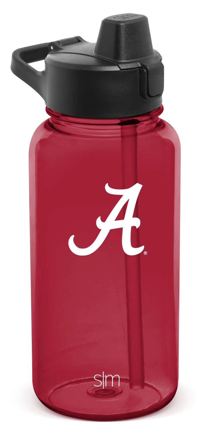 Collegiate Plastic Summit Water Bottle with Simple Flip Straw Lid