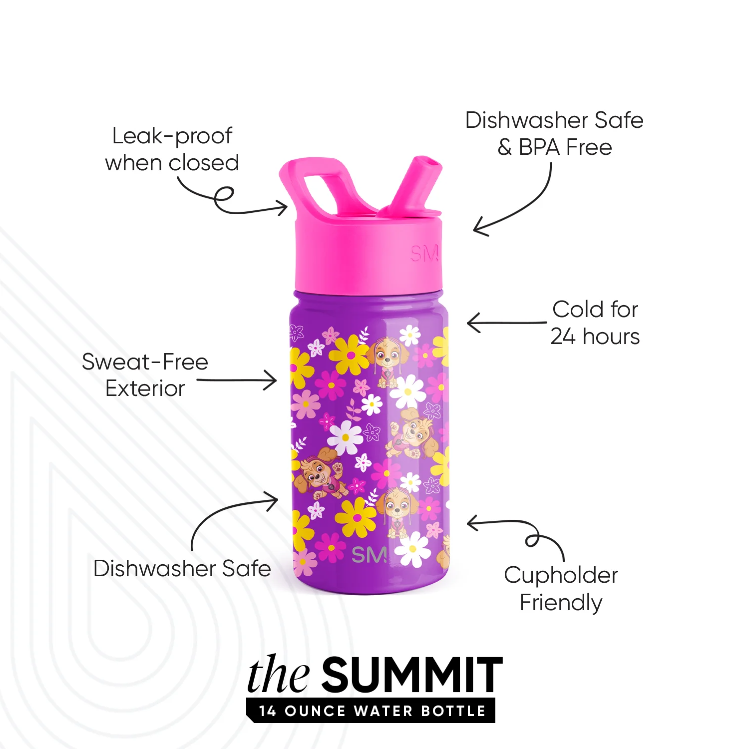 Summit Kids Water Bottle with Straw Lid