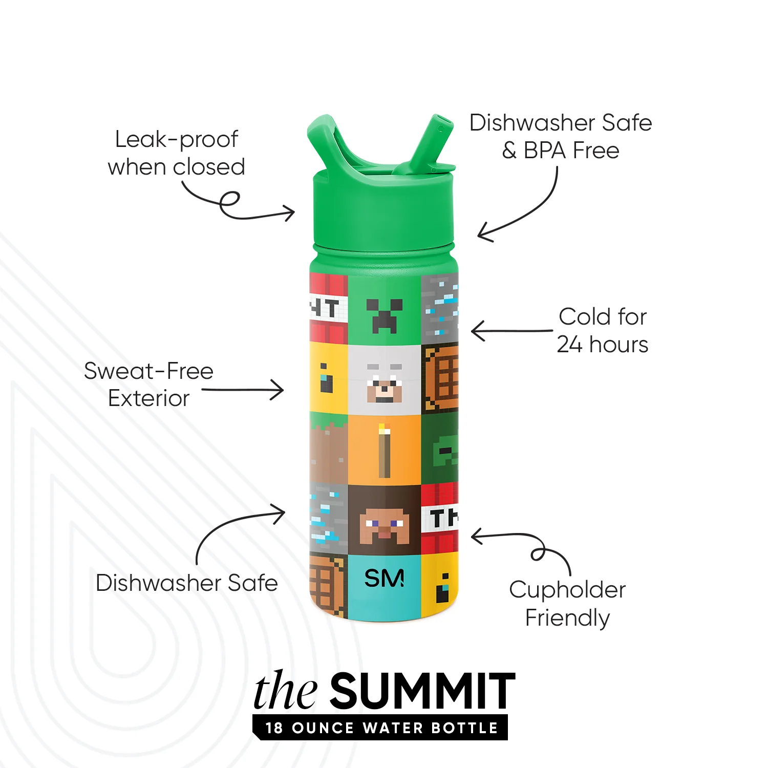 Summit Kids Water Bottle with Straw Lid