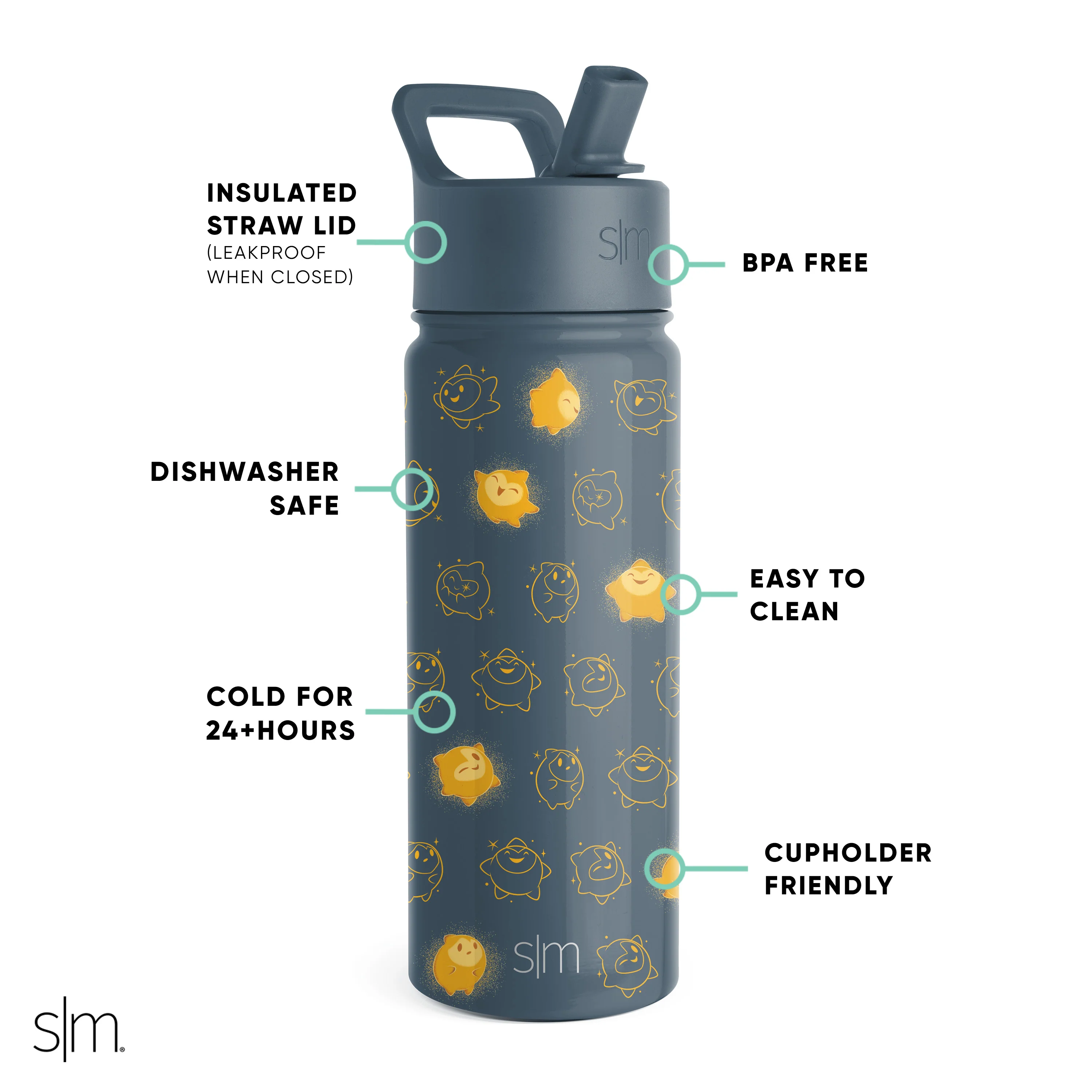 Summit Kids Water Bottle with Straw Lid