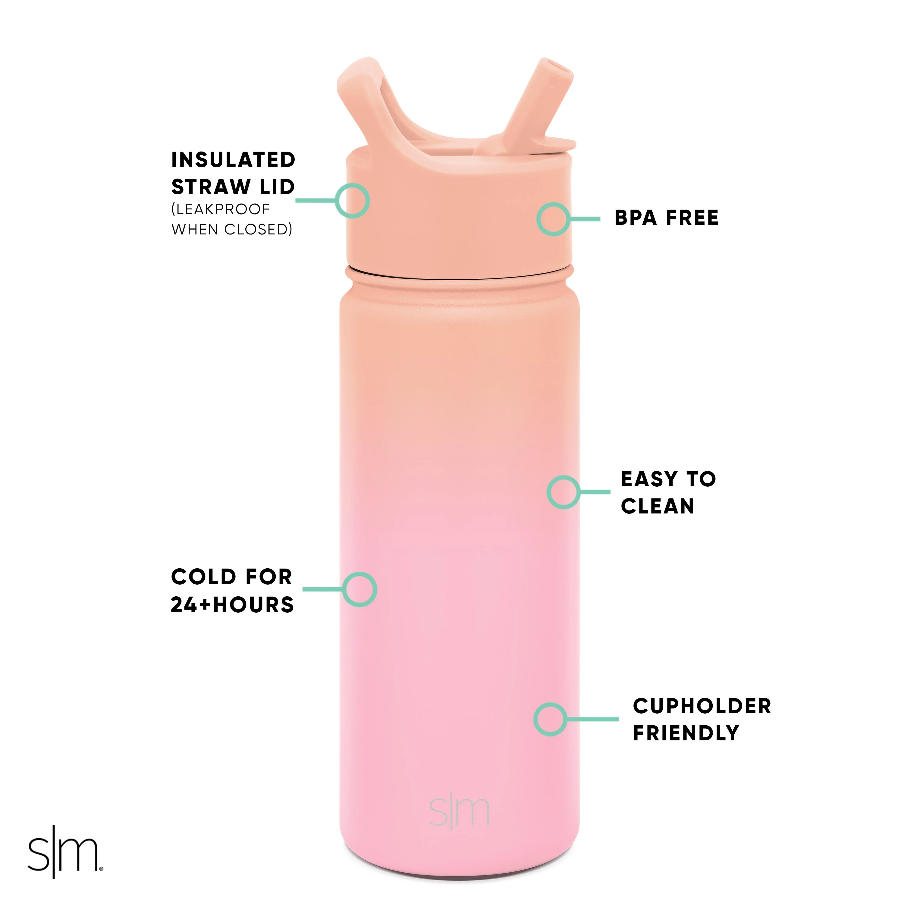Summit Water Bottle with Straw Lid