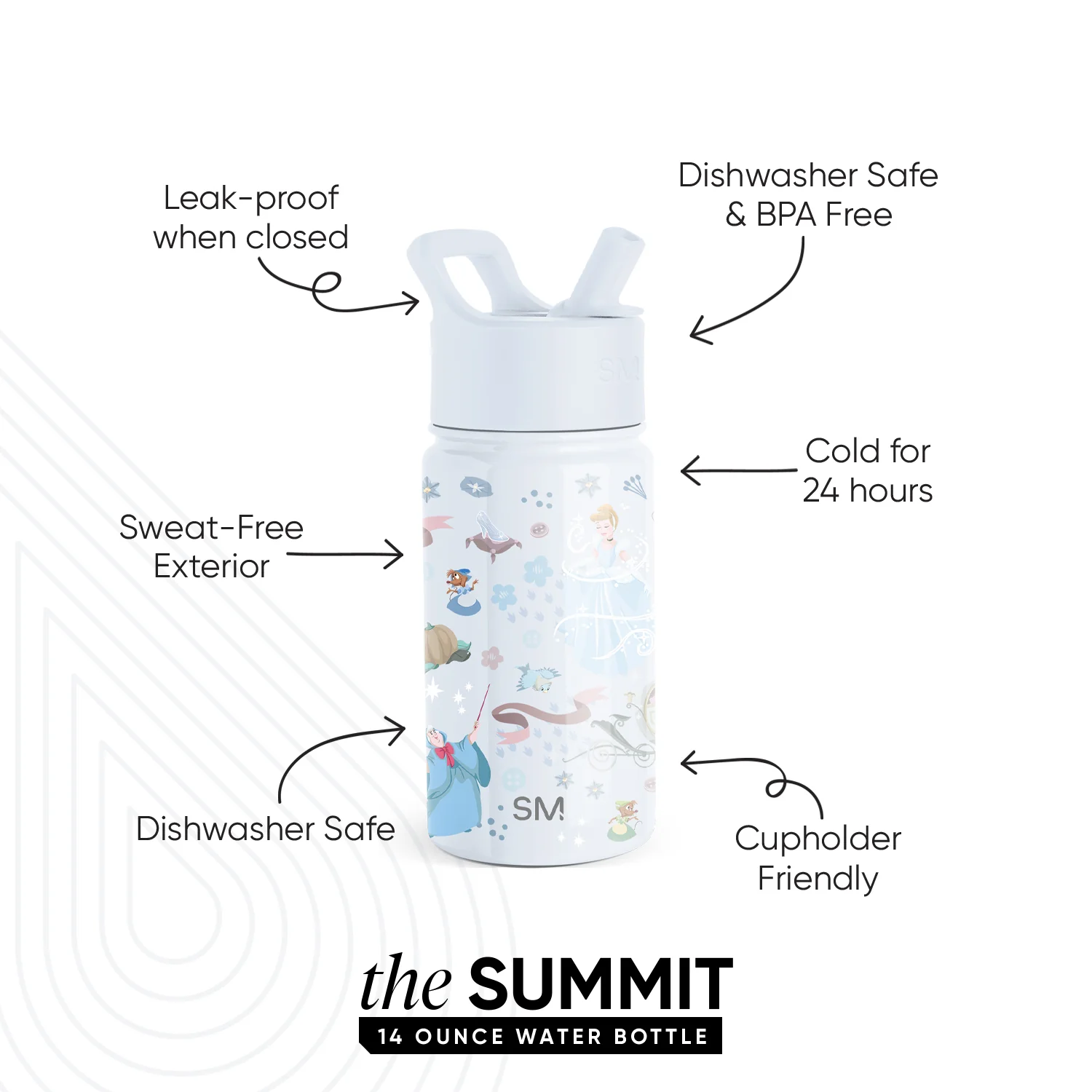 Summit Kids Water Bottle with Straw Lid