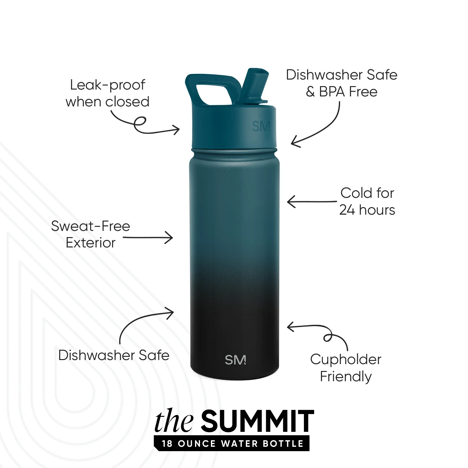 Summit Kids Water Bottle with Straw Lid